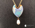 Abstract Blue Polymer Clay Pendant Necklace - Pearl Moon Creations