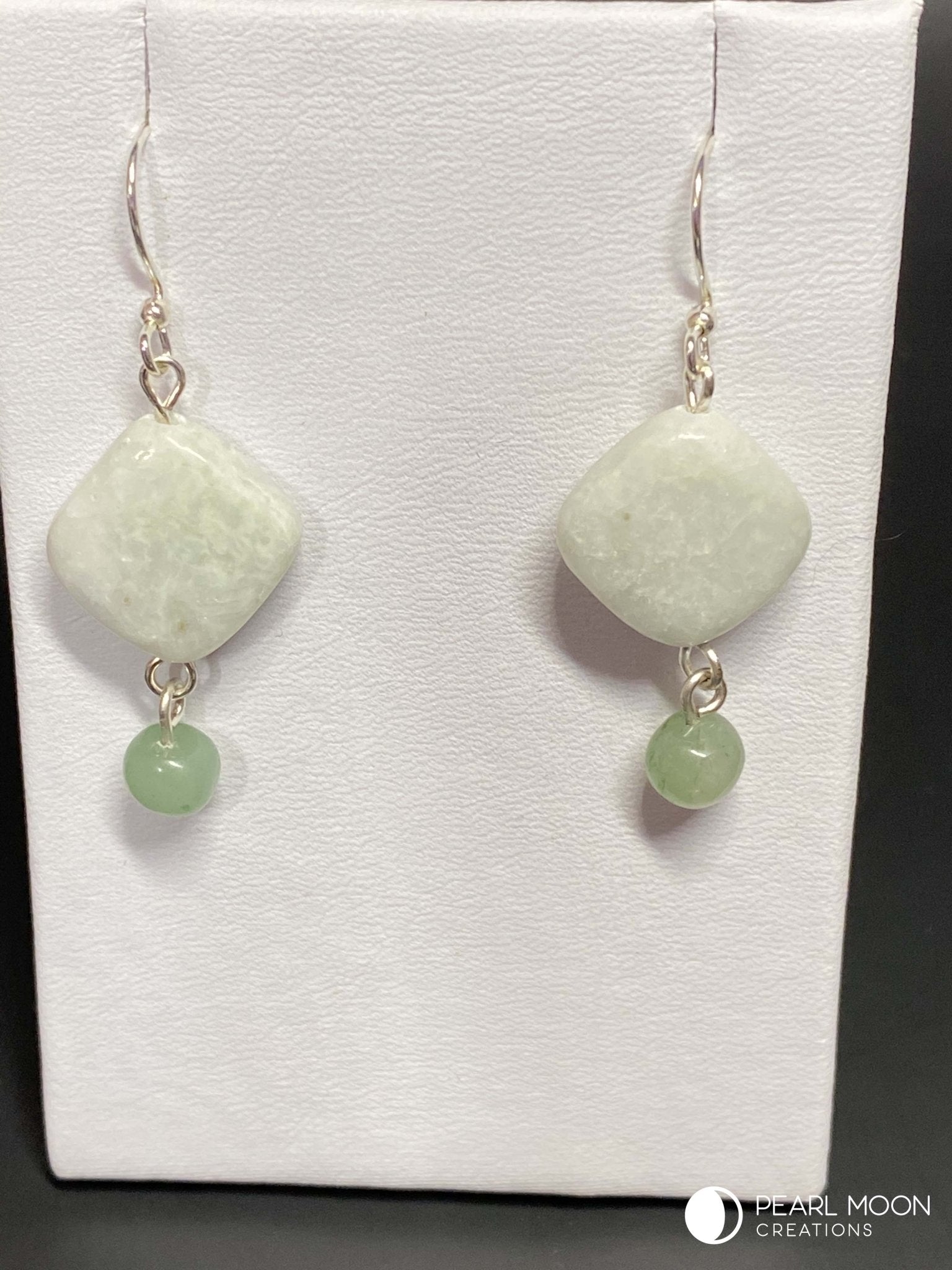 Amazonite Dangle Earrings - Pearl Moon Creations