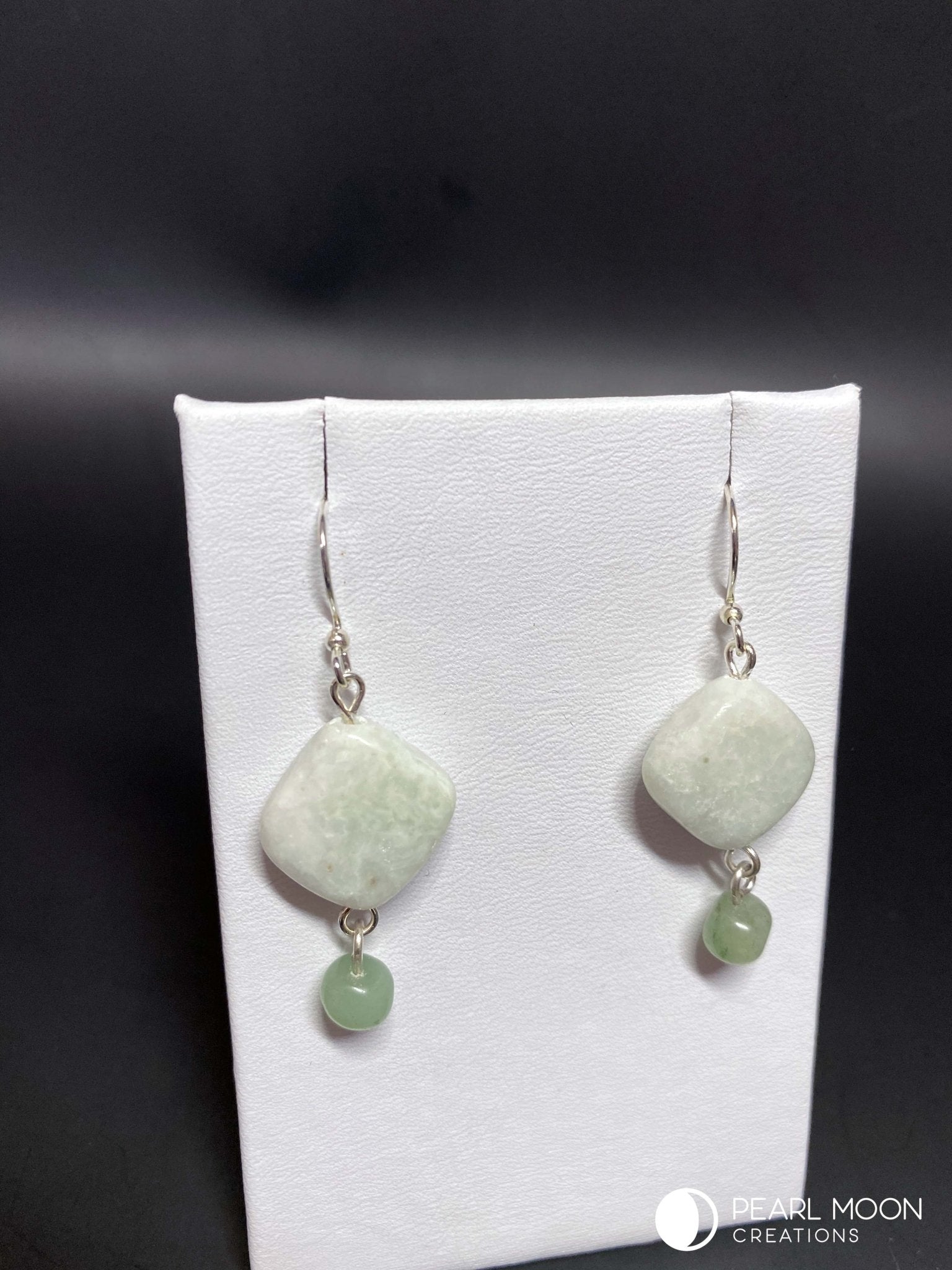 Amazonite Dangle Earrings - Pearl Moon Creations