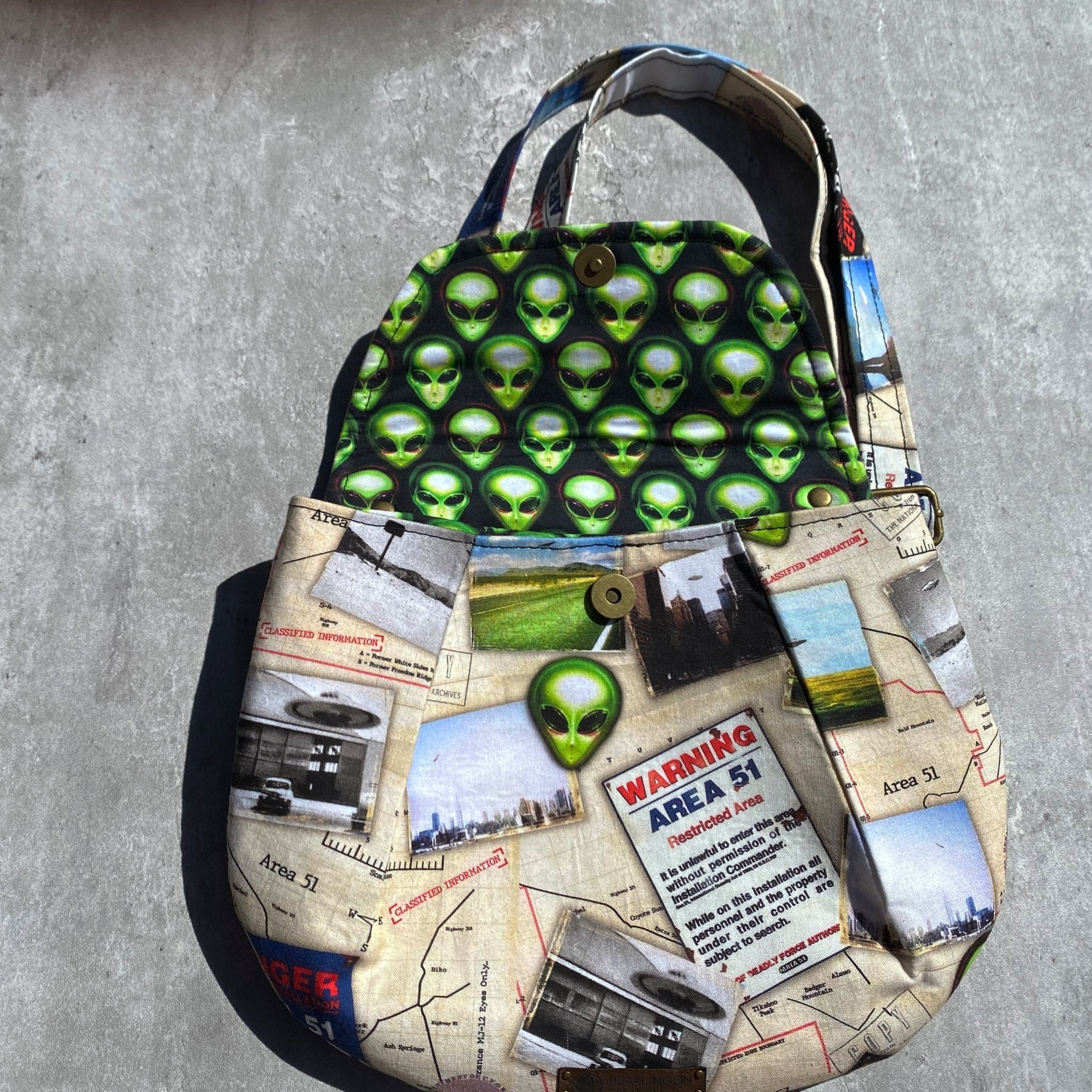 Area 51 Alien Cross Body Bag - Pearl Moon Creations