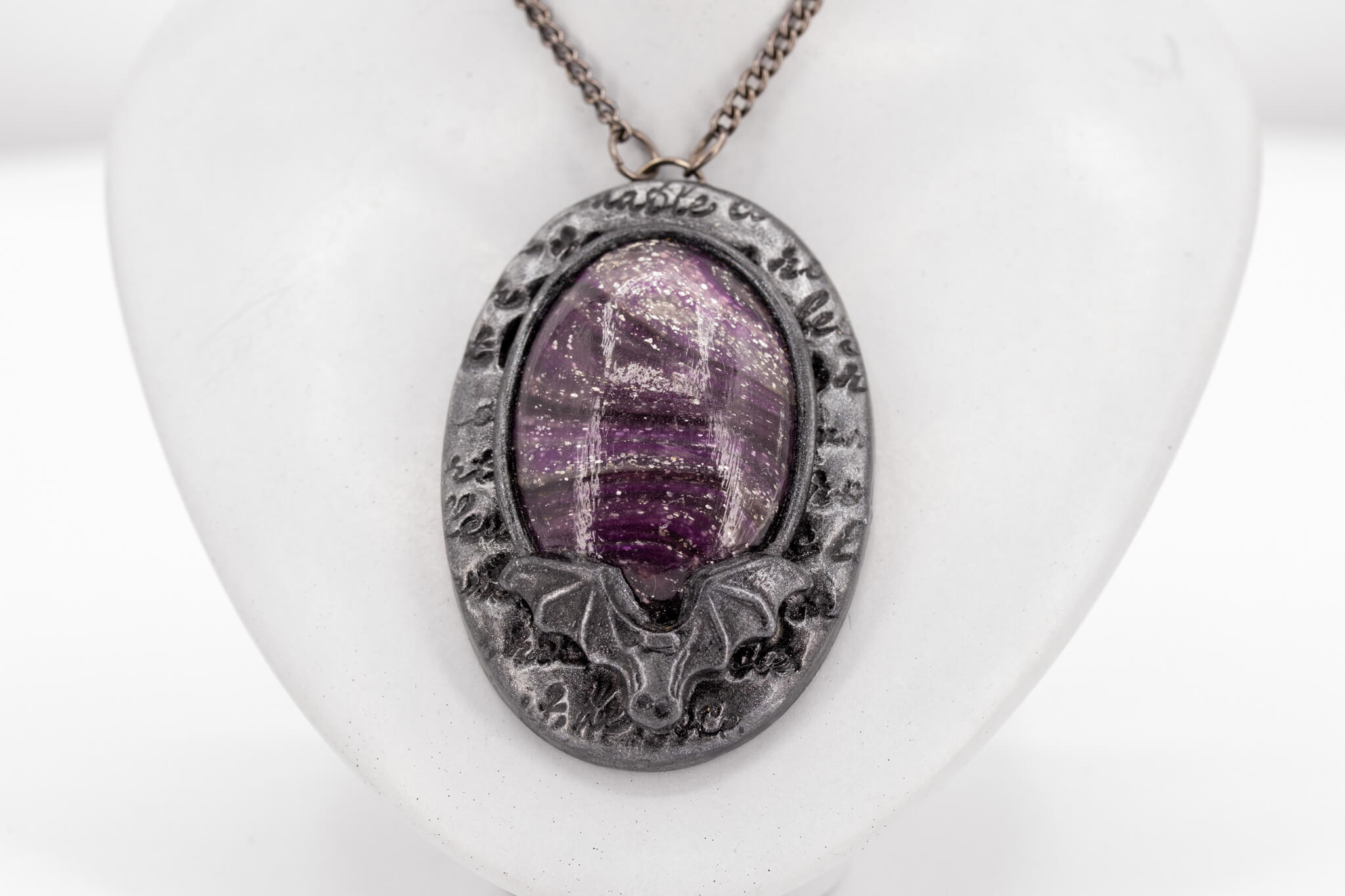 Batty Faux Stone Necklace - Pearl Moon Creations