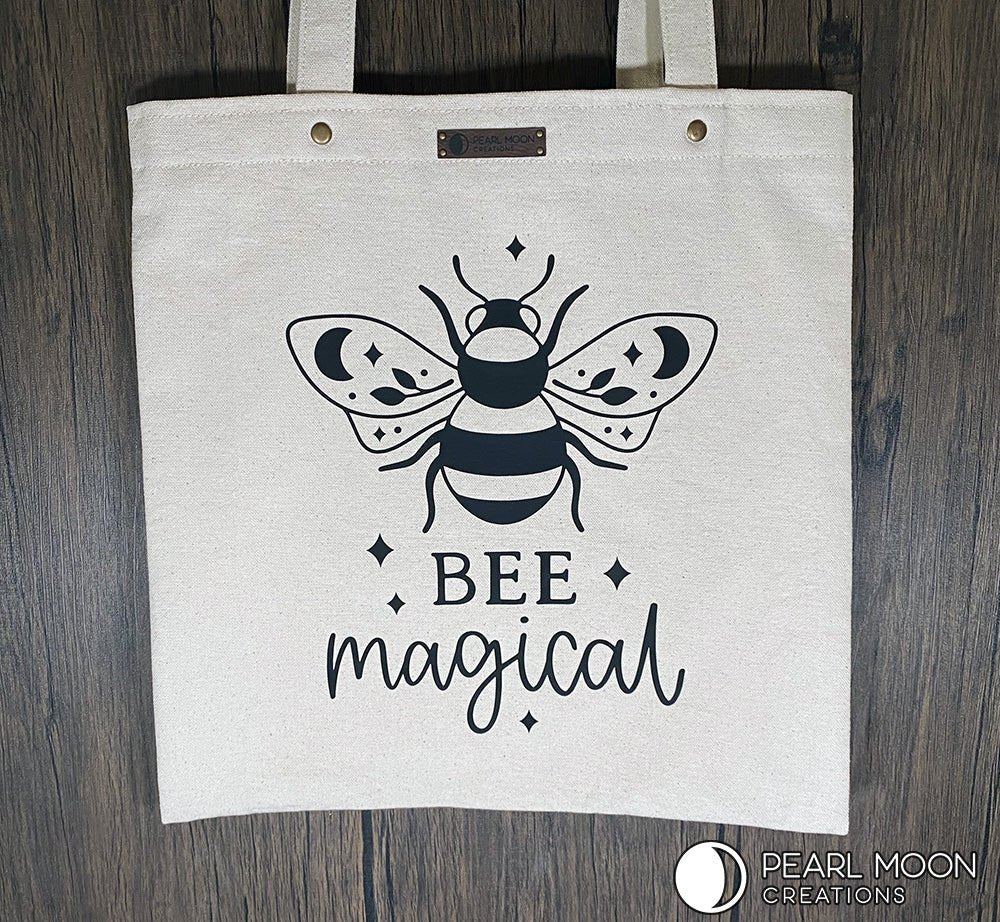 Bee Magical Cotton Canvas Tote - Pearl Moon Creations