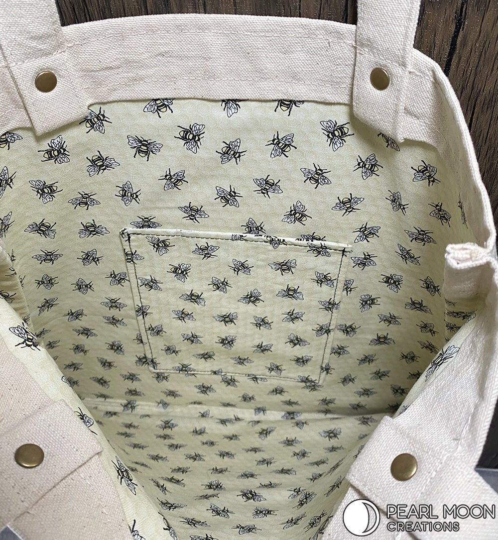 Bee Magical Cotton Canvas Tote - Pearl Moon Creations