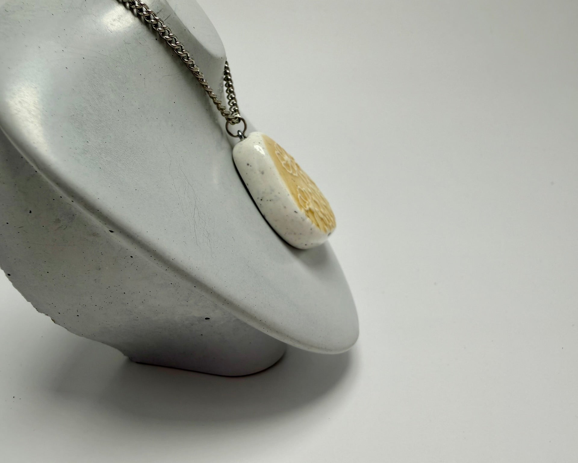Beige Wildflower Pendant Necklace - Pearl Moon Creations