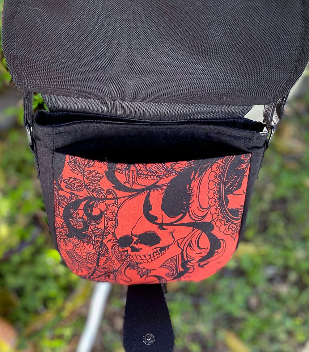 Black Widow Sandra Saddle Bag - Crossbody - Pearl Moon Creations