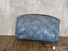 Blue Floral Embossed faux leather Clutch - Pearl Moon Creations