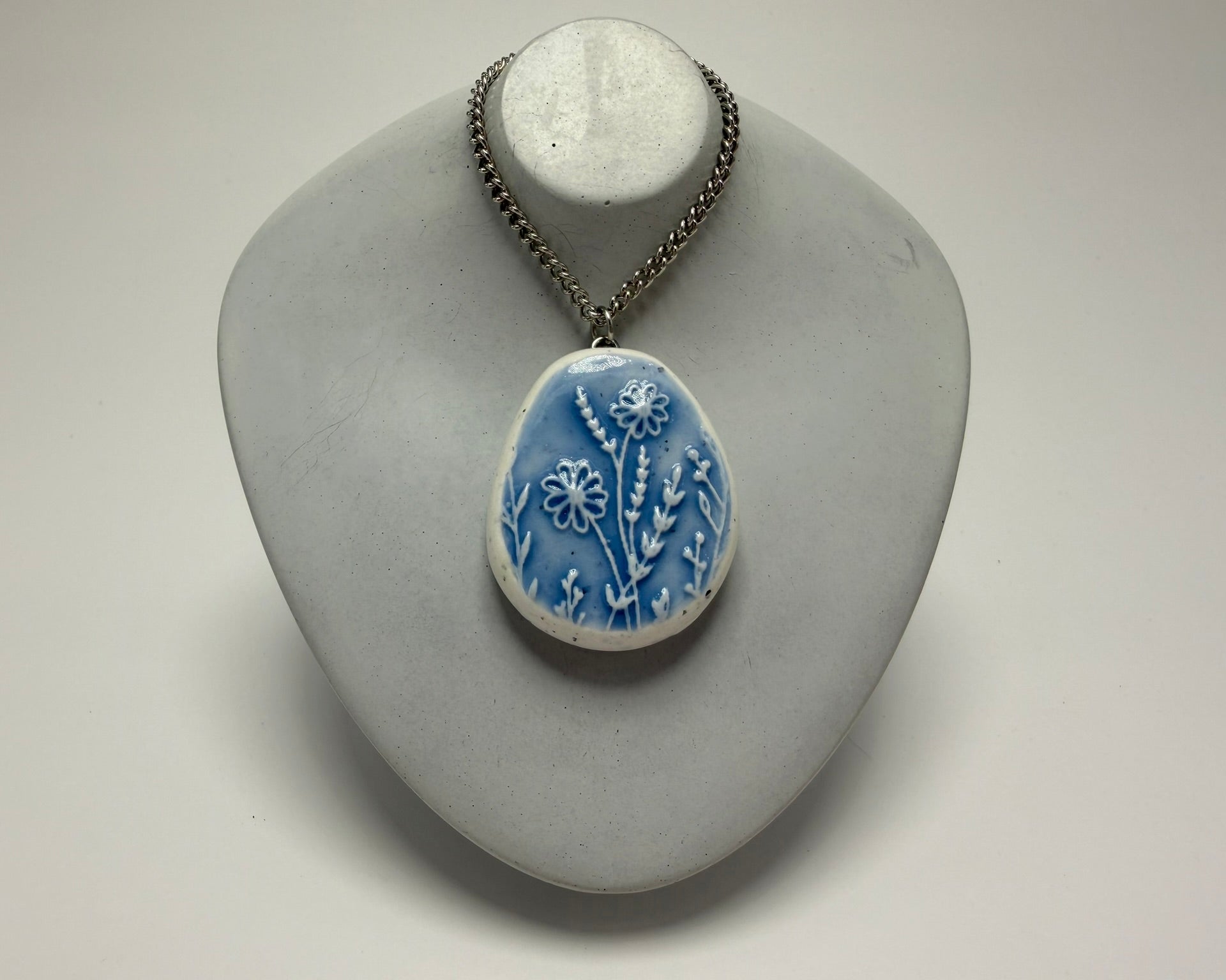 Blue Wildflower Pendant Necklace - Pearl Moon Creations