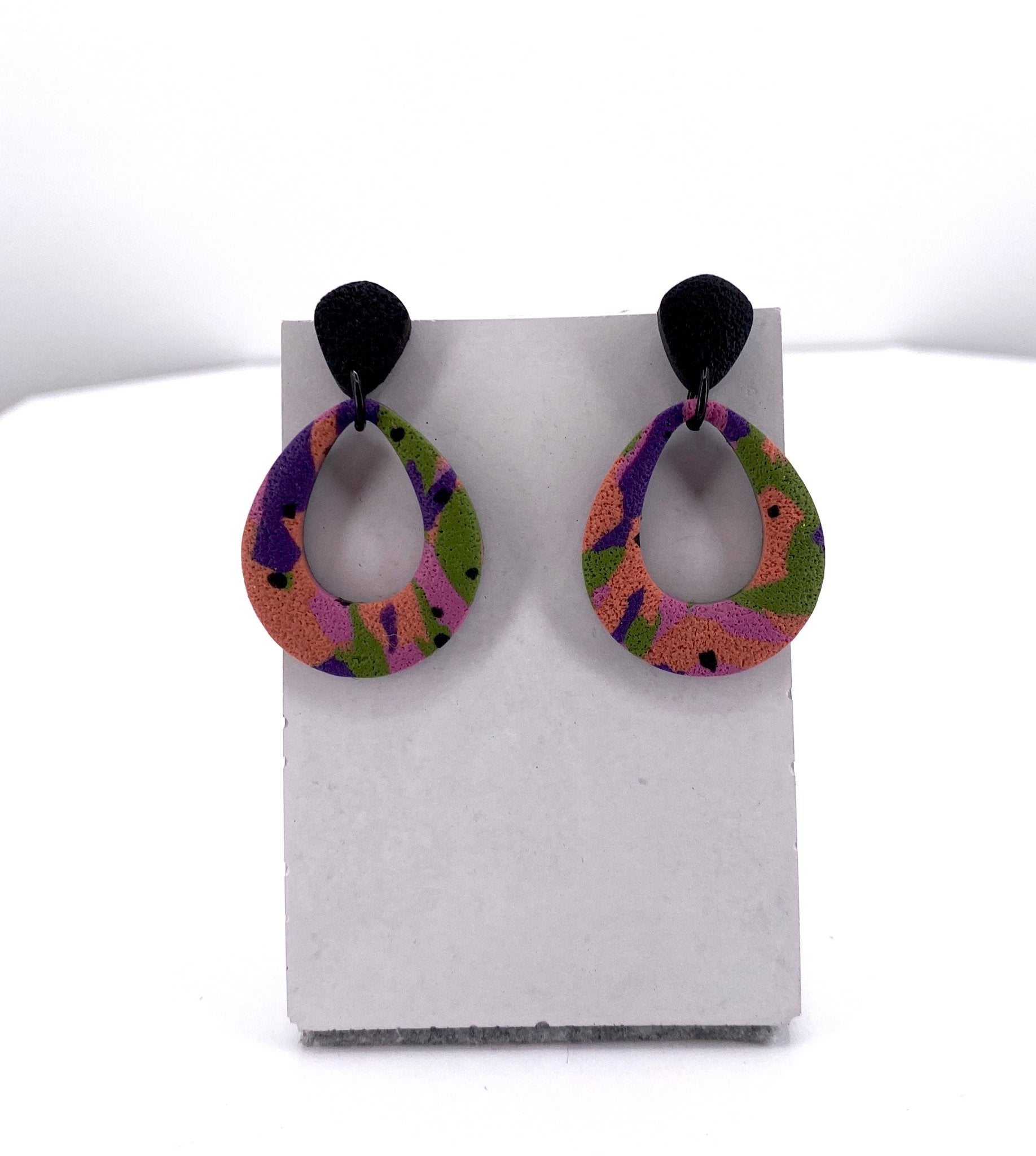 Bohemian Echo 3 Teardrop on Shield Stud - Pearl Moon Creations