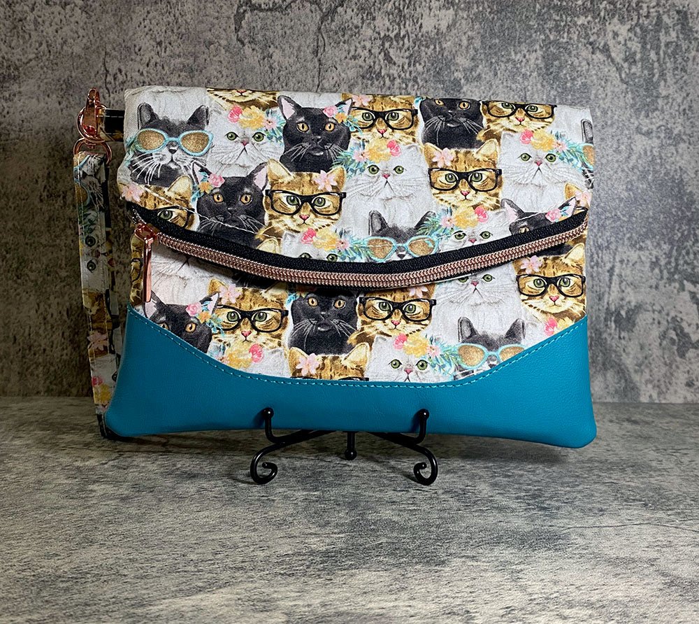 Cats in Glasses Clutch - Pearl Moon Creations
