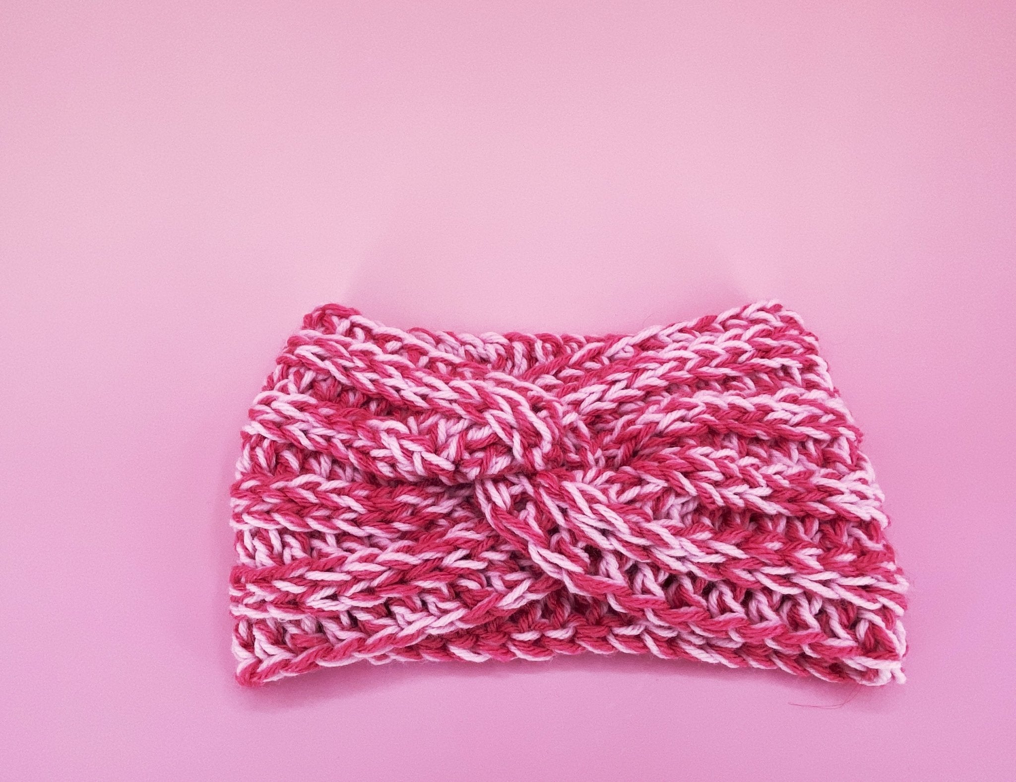 Chunky Pink Ear Warmer - Pearl Moon Creations