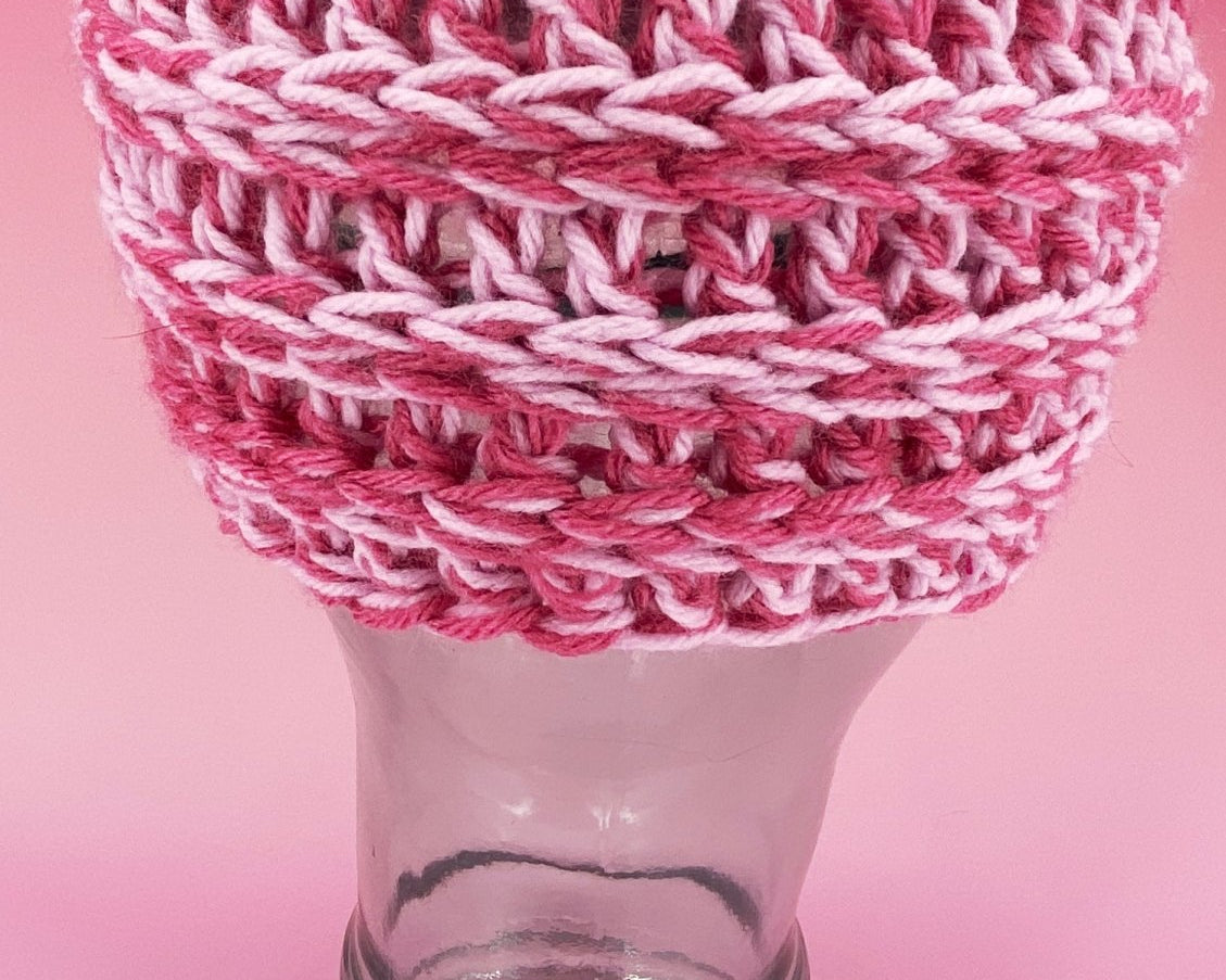 Chunky Pink Ear Warmer - Pearl Moon Creations