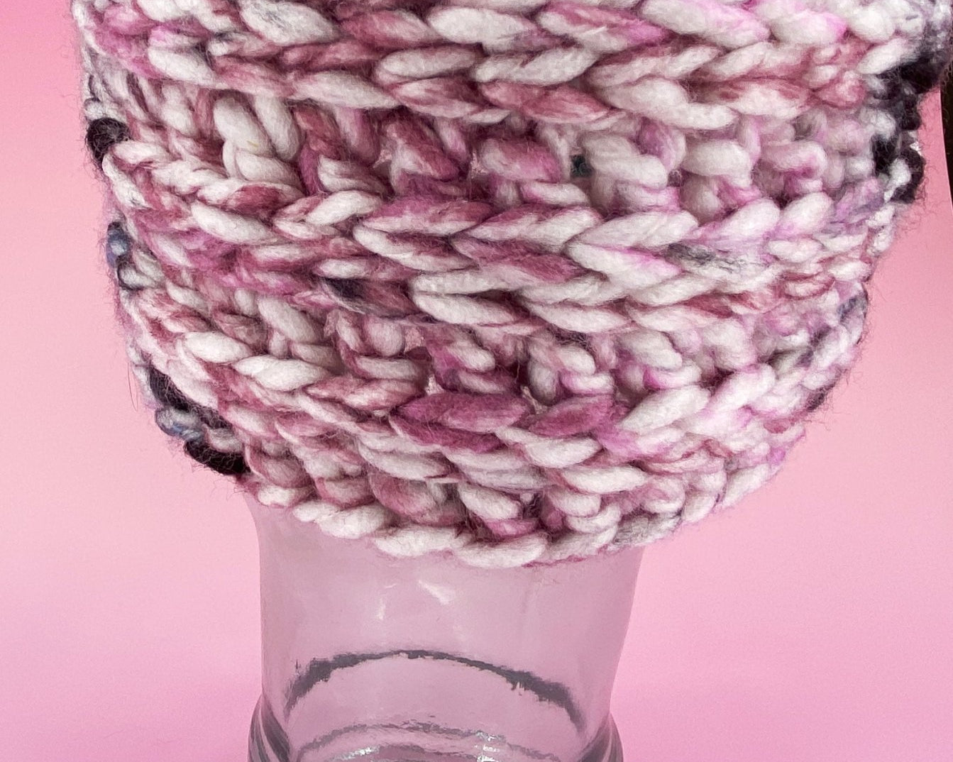 Chunky Pink Ear Warmer - Pearl Moon Creations