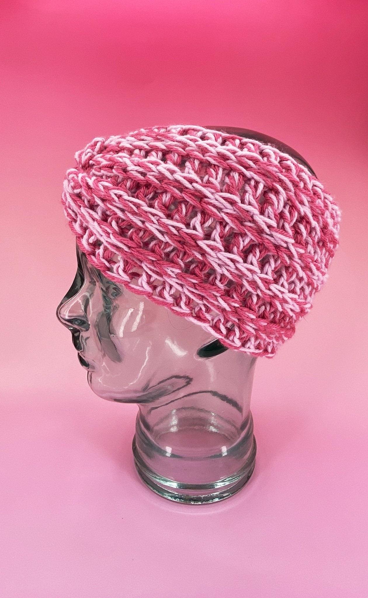 Chunky Pink Ear Warmer - Pearl Moon Creations