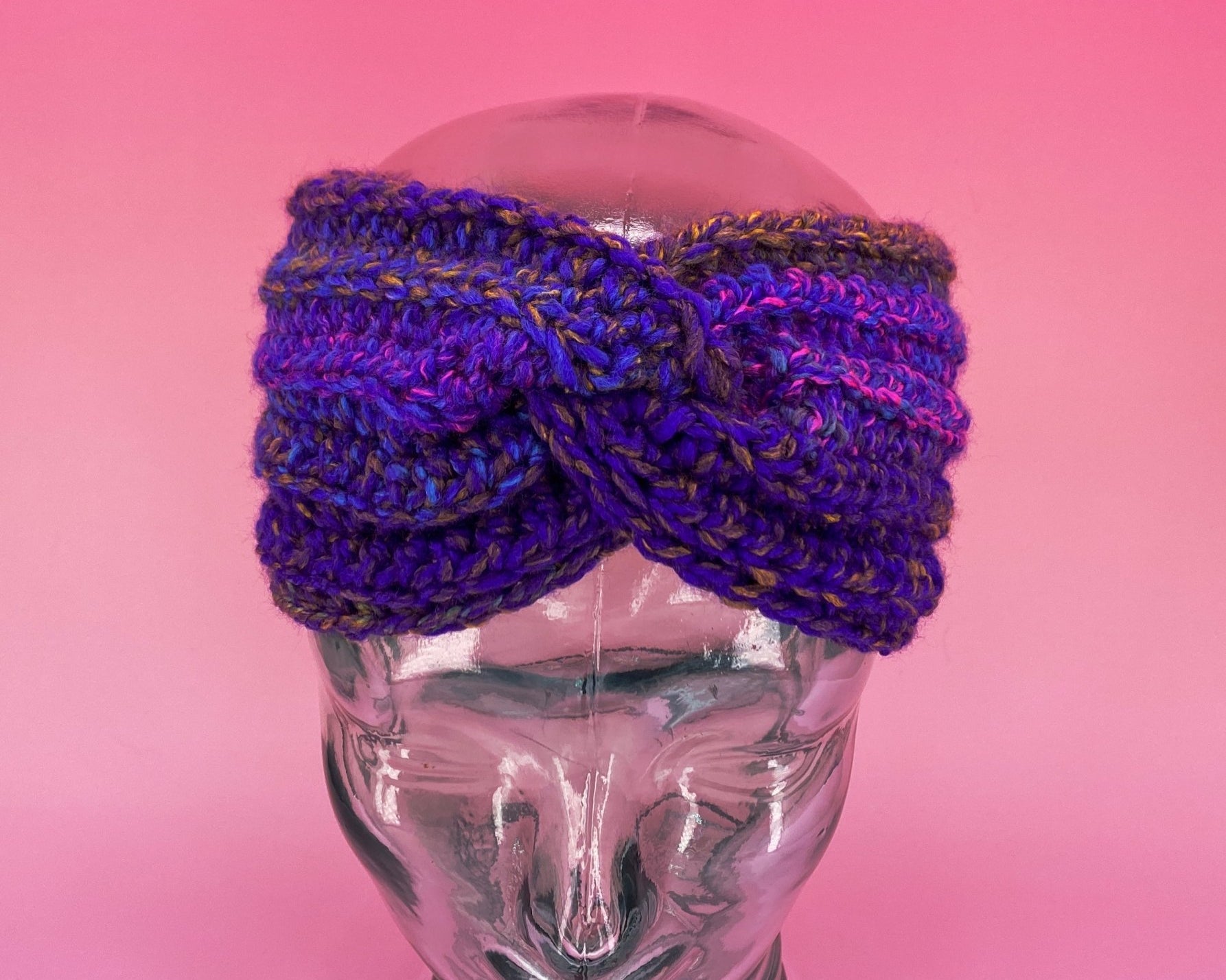 Chunky Purple Ear Warmer - Pearl Moon Creations