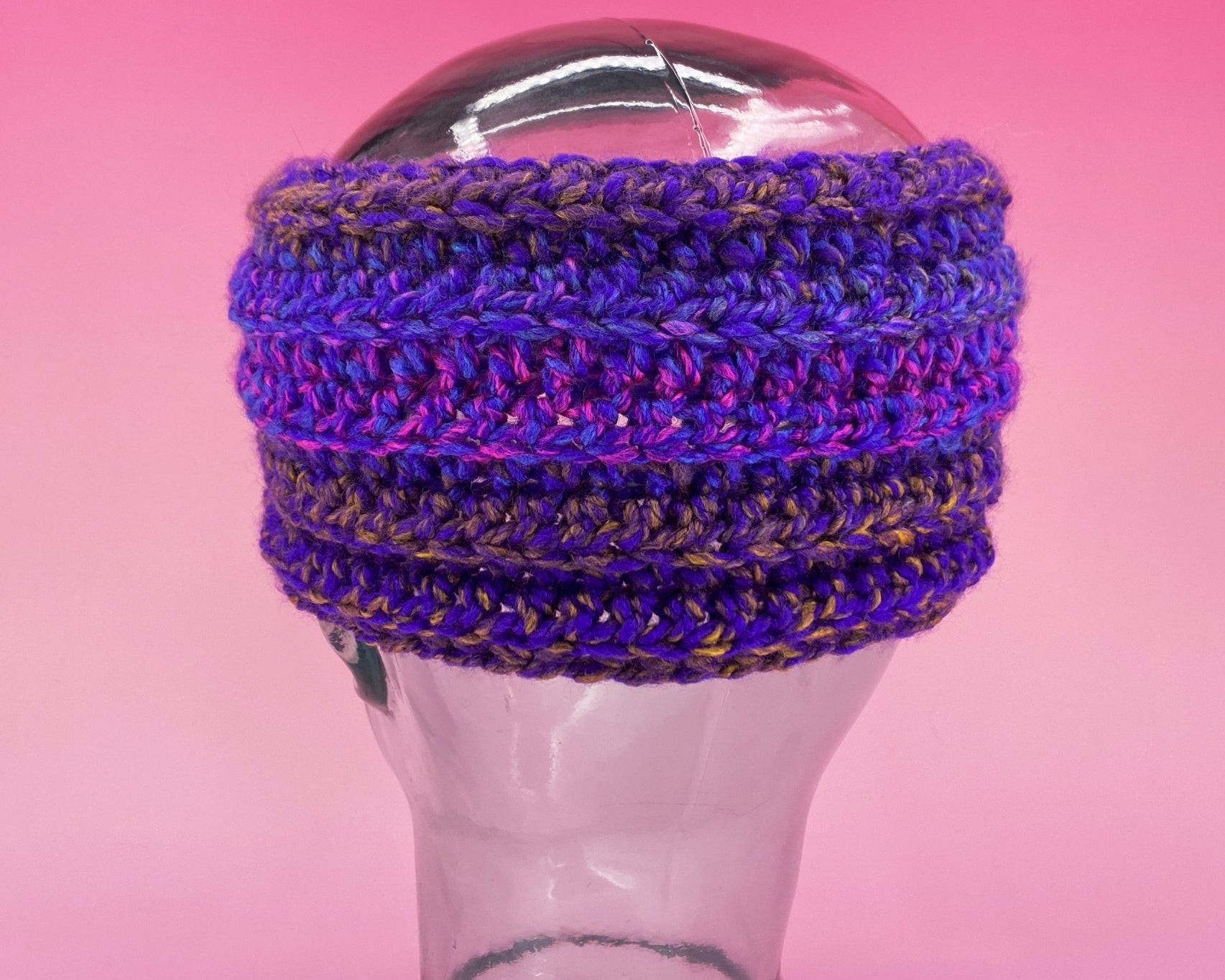 Chunky Purple Ear Warmer - Pearl Moon Creations