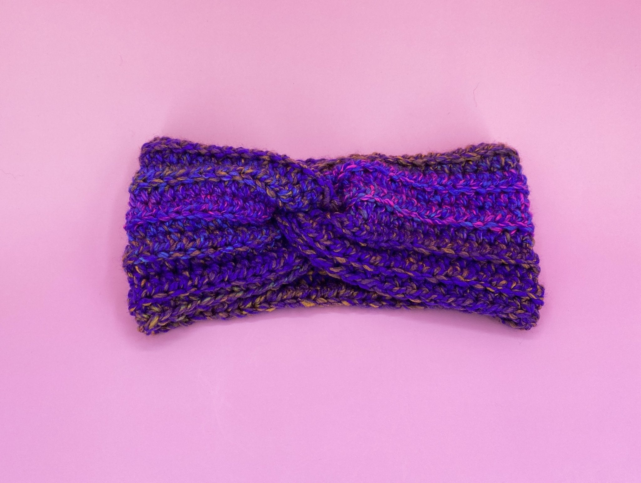 Chunky Purple Ear Warmer - Pearl Moon Creations