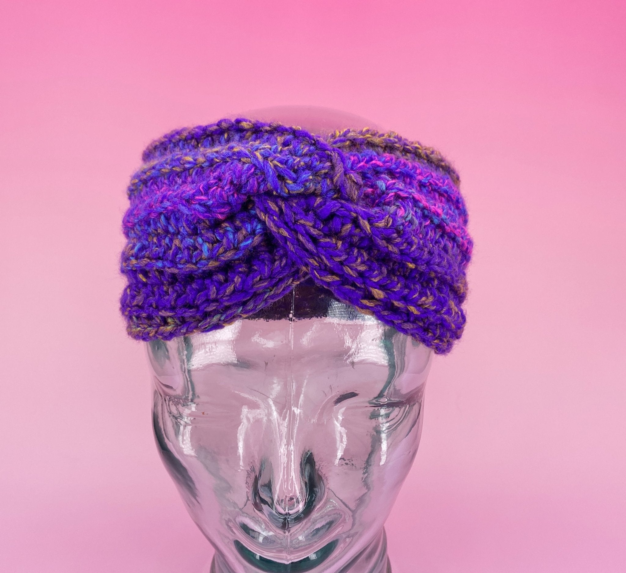 Chunky Purple Ear Warmer - Pearl Moon Creations