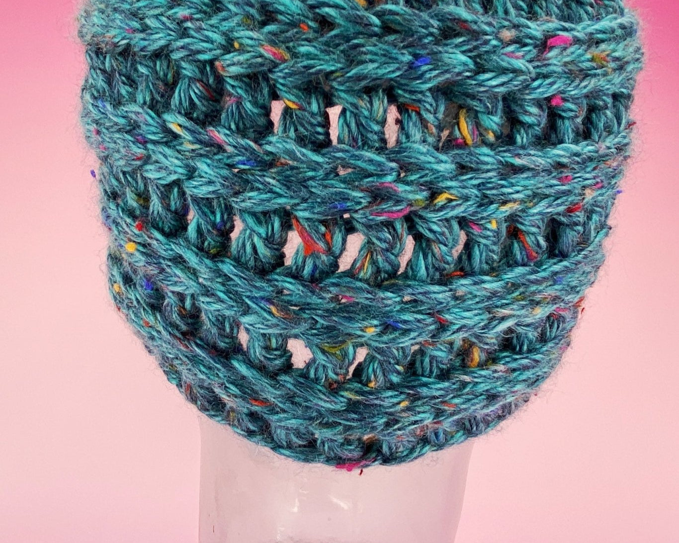 Chunky Teal Tweed Ear Warmer - Pearl Moon Creations