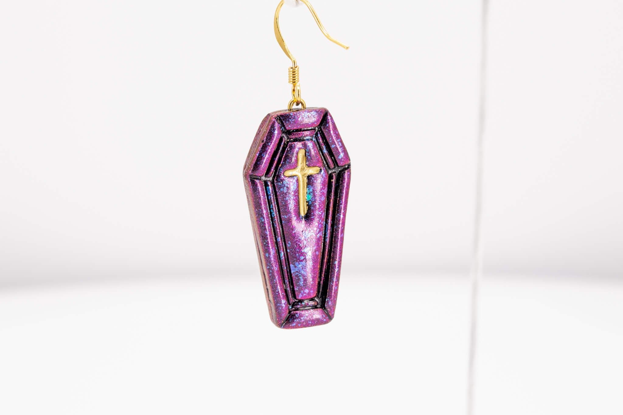 Coffin Dangle Earring - Pearl Moon Creations