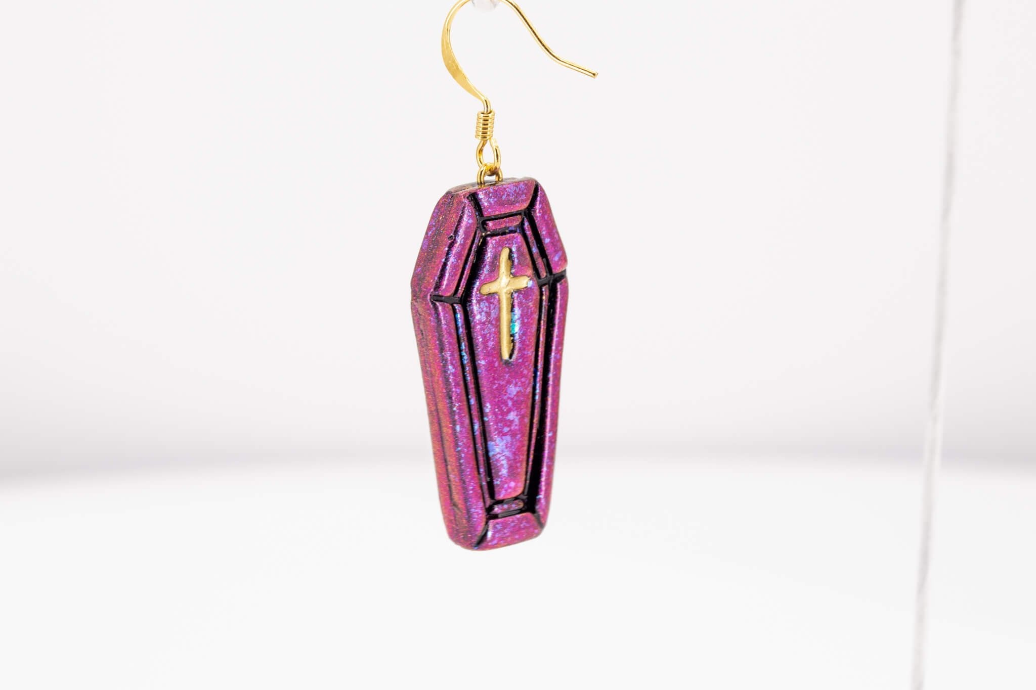 Coffin Dangle Earring - Pearl Moon Creations