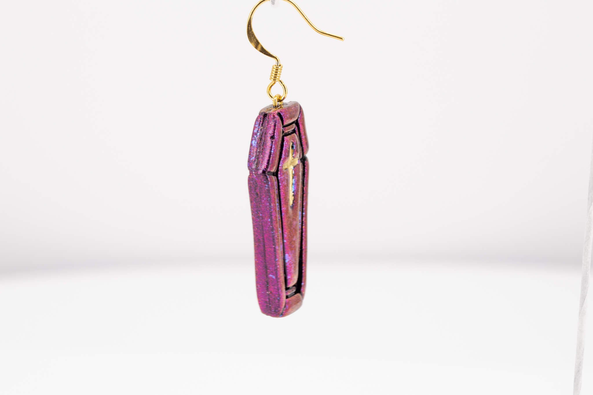 Coffin Dangle Earring - Pearl Moon Creations