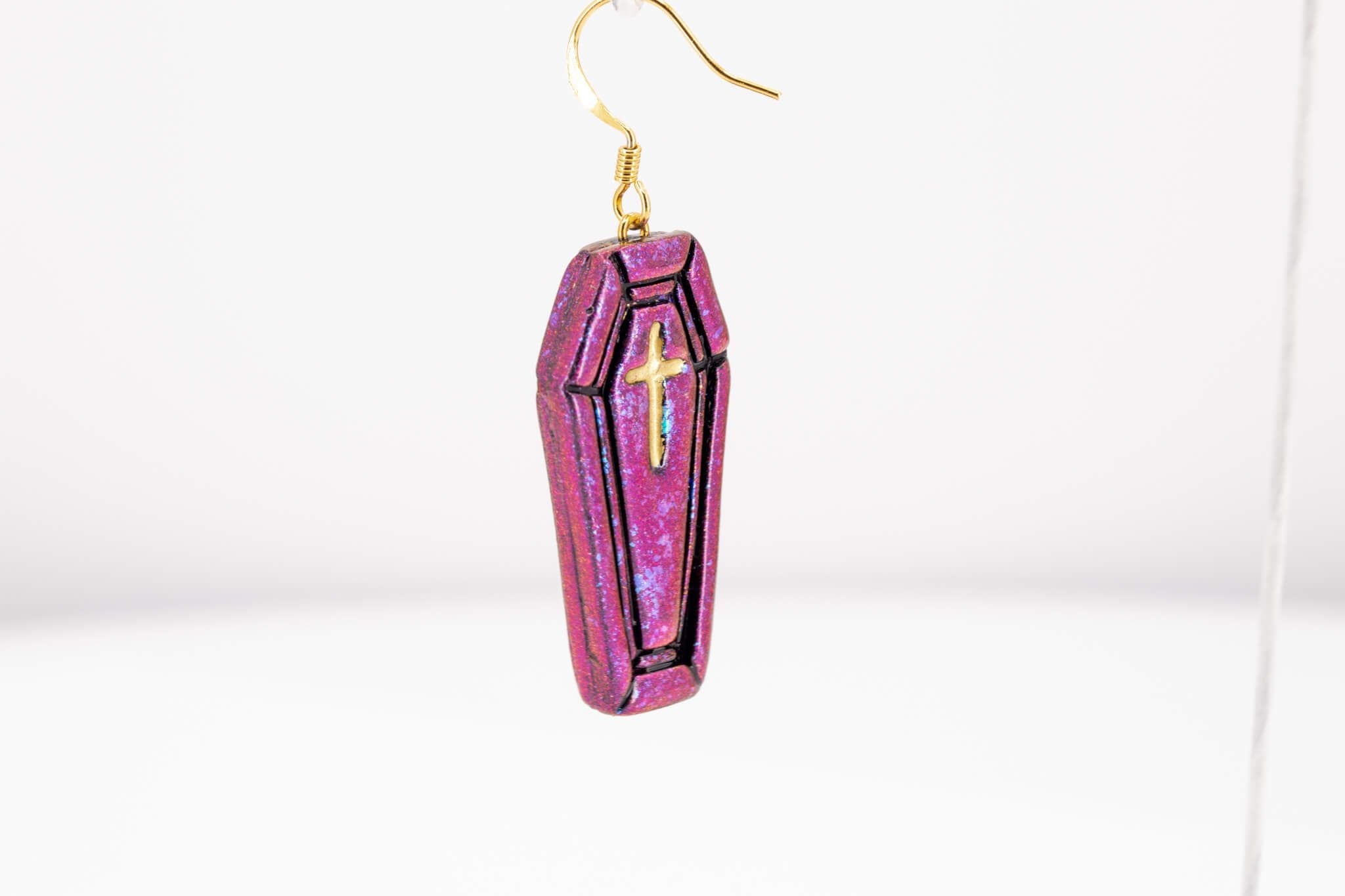 Coffin Dangle Earring - Pearl Moon Creations