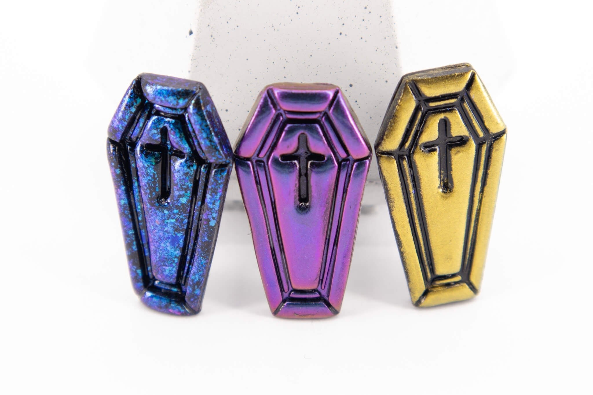 Coffin Stud Earrings - Pearl Moon Creations