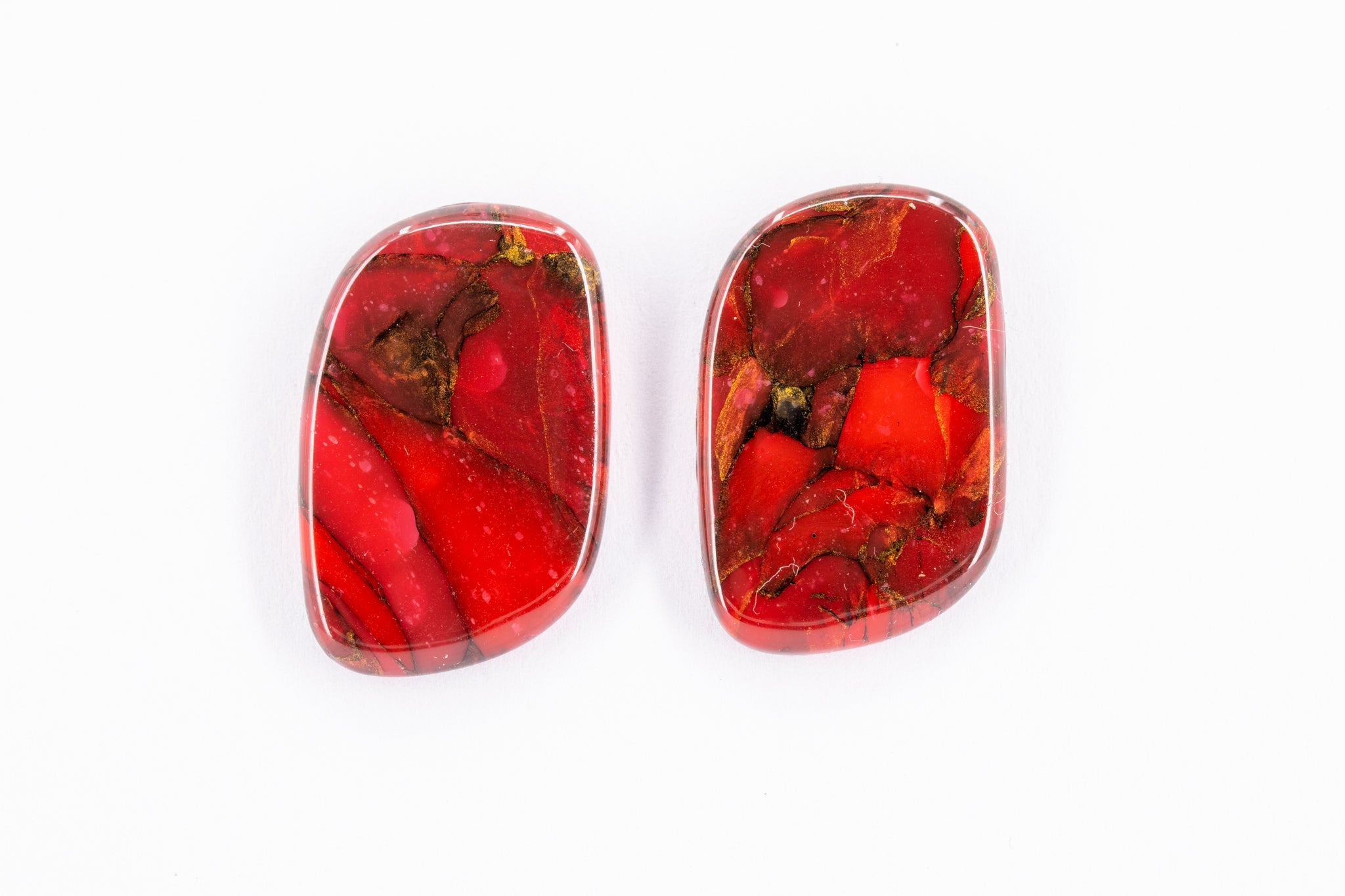 Crimson Stone Large Stud - Pearl Moon Creations