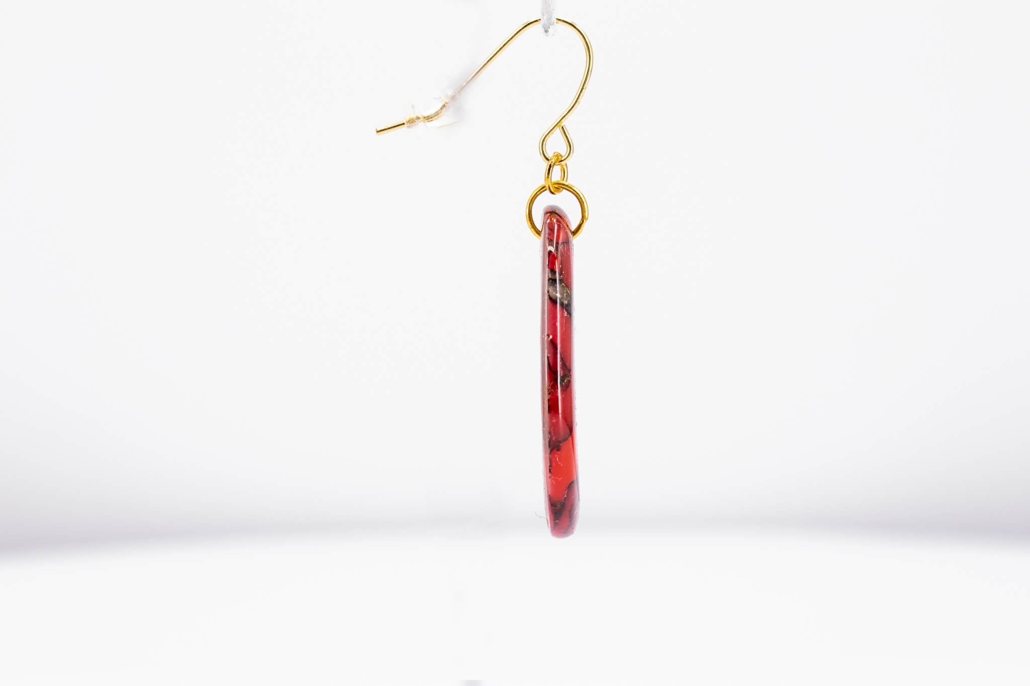 Crimson Stone Oval Earrings - Pearl Moon Creations
