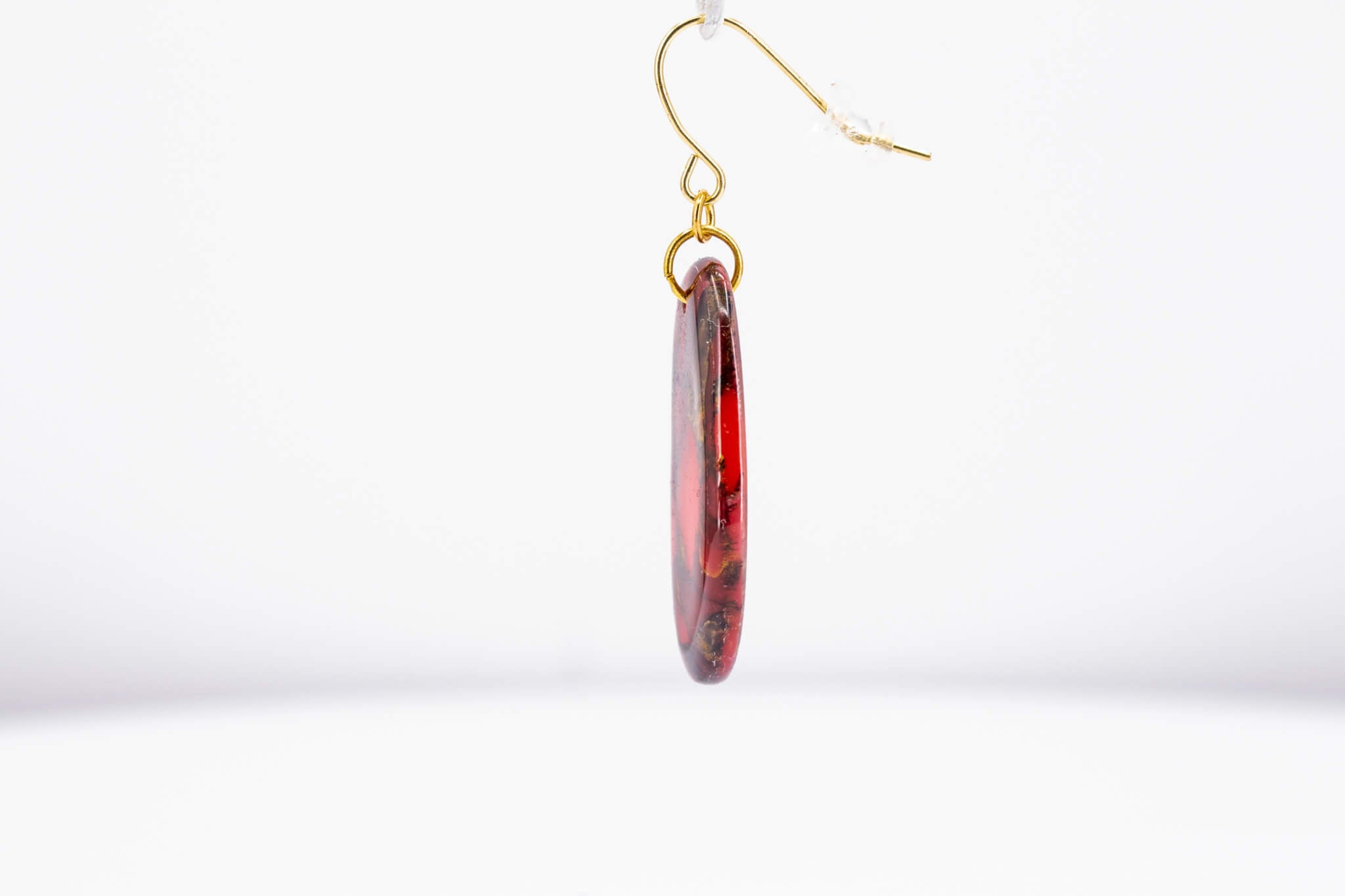 Crimson Stone Oval Earrings - Pearl Moon Creations