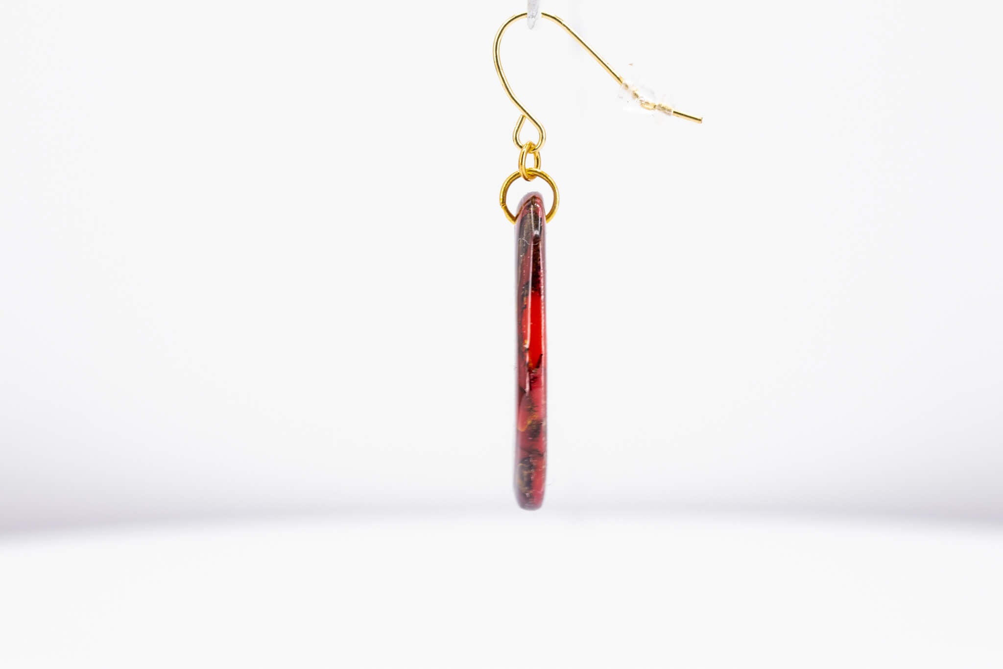 Crimson Stone Oval Earrings - Pearl Moon Creations