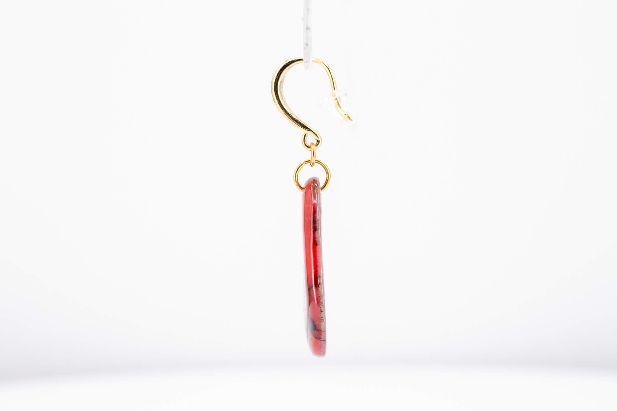 Crimson Stone Pebble Earrings - Pearl Moon Creations