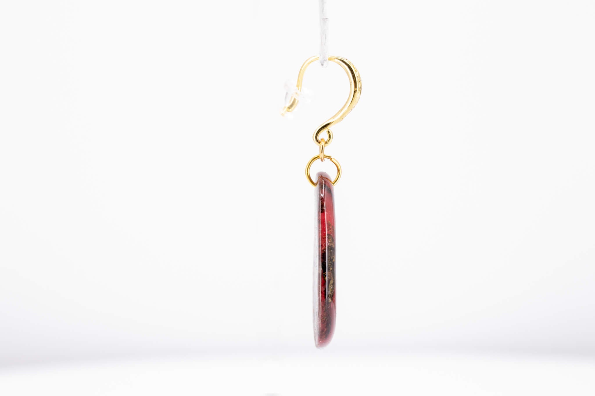 Crimson Stone Pebble Earrings - Pearl Moon Creations