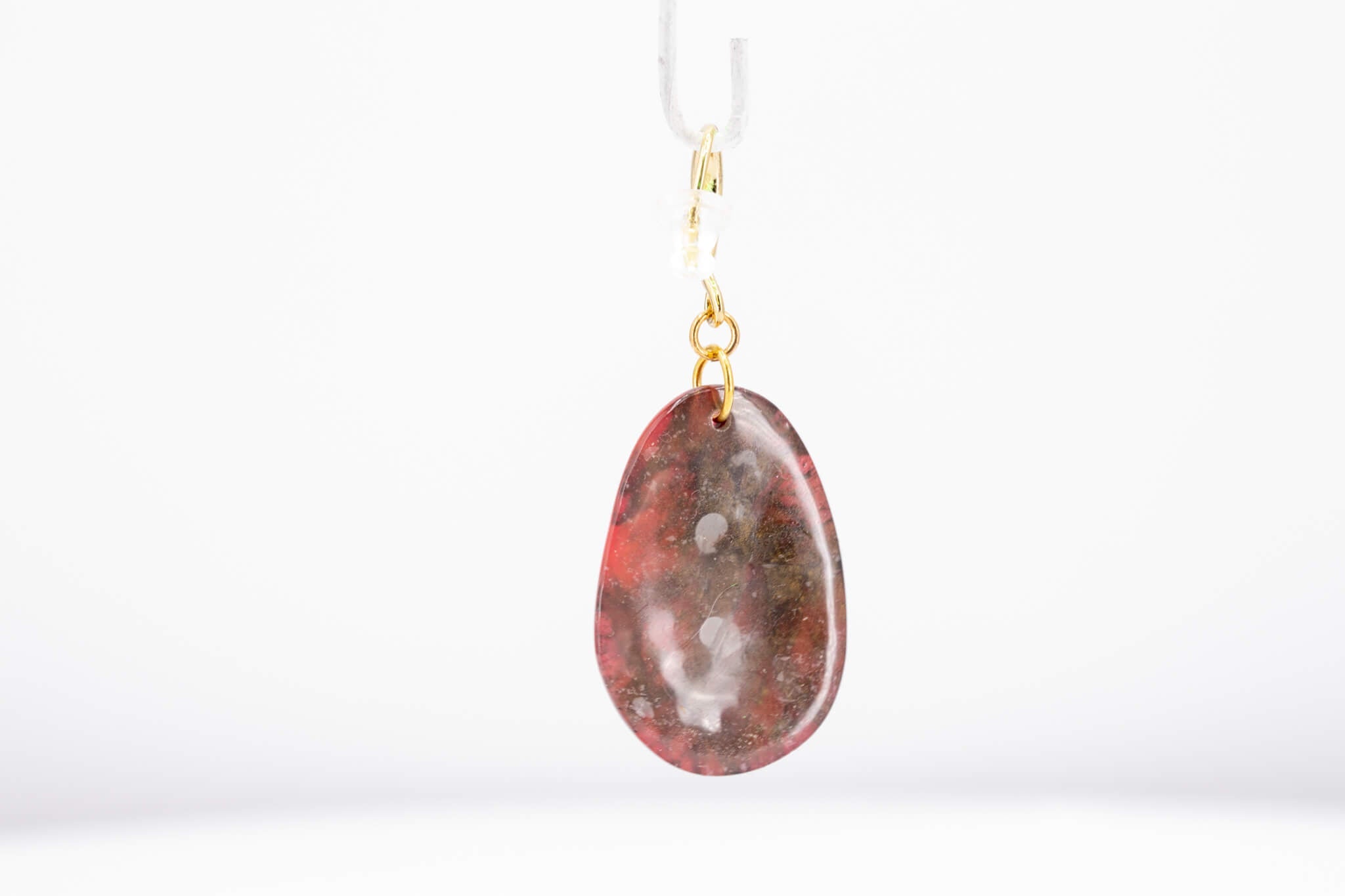 Crimson Stone Pebble Earrings - Pearl Moon Creations