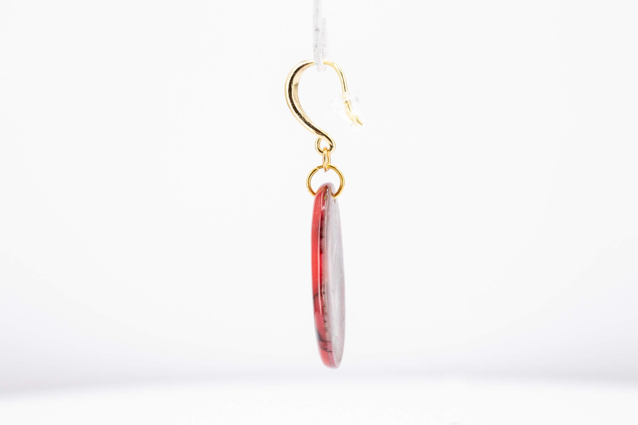 Crimson Stone Pebble Earrings - Pearl Moon Creations