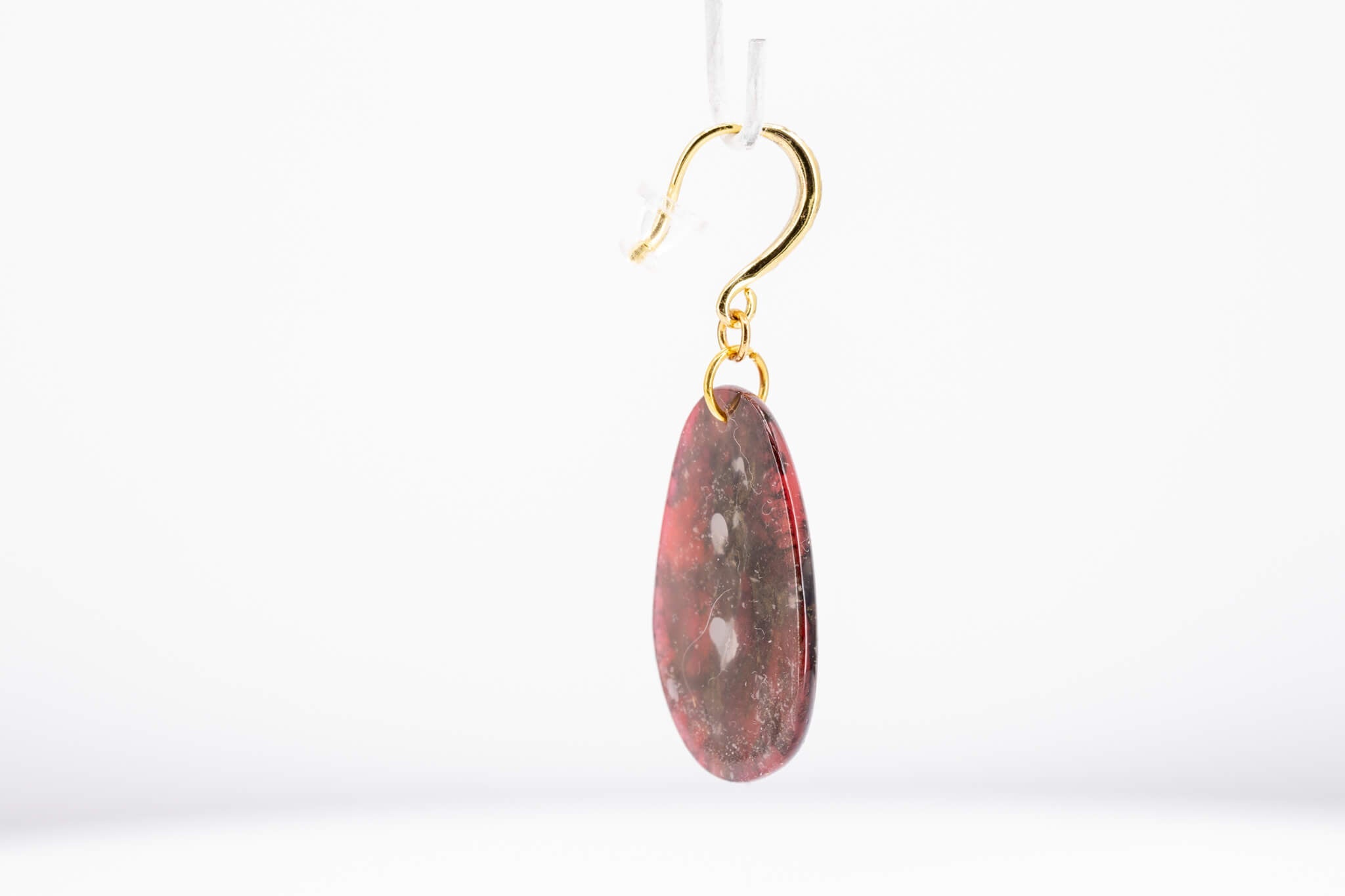 Crimson Stone Pebble Earrings - Pearl Moon Creations