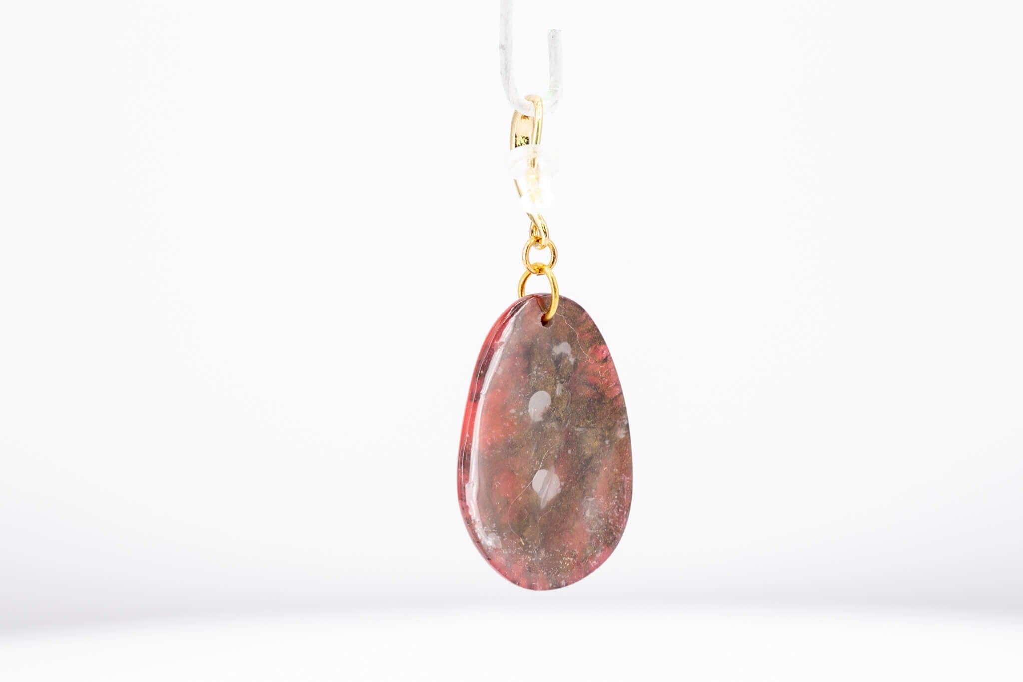 Crimson Stone Pebble Earrings - Pearl Moon Creations