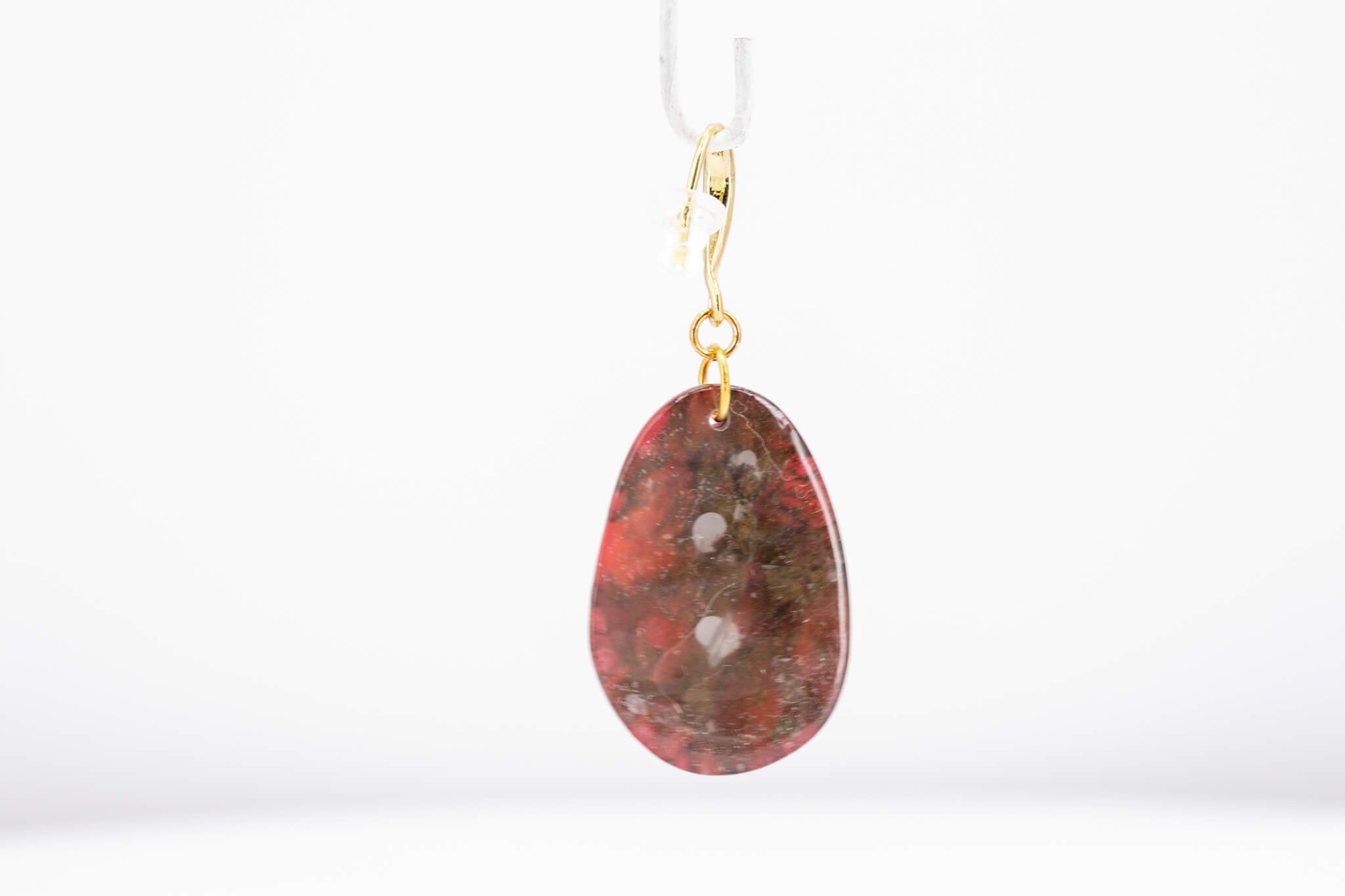 Crimson Stone Pebble Earrings - Pearl Moon Creations