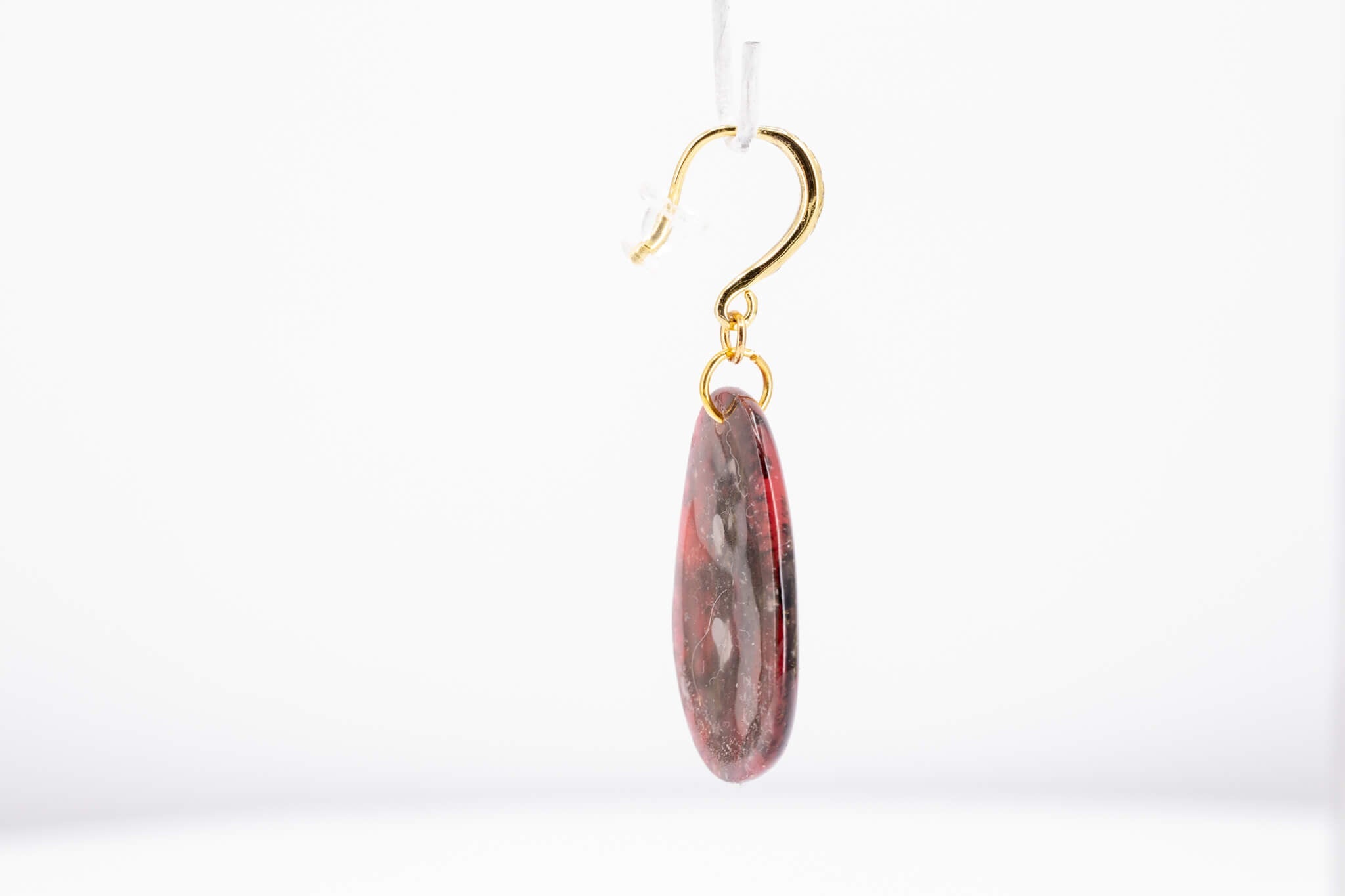 Crimson Stone Pebble Earrings - Pearl Moon Creations