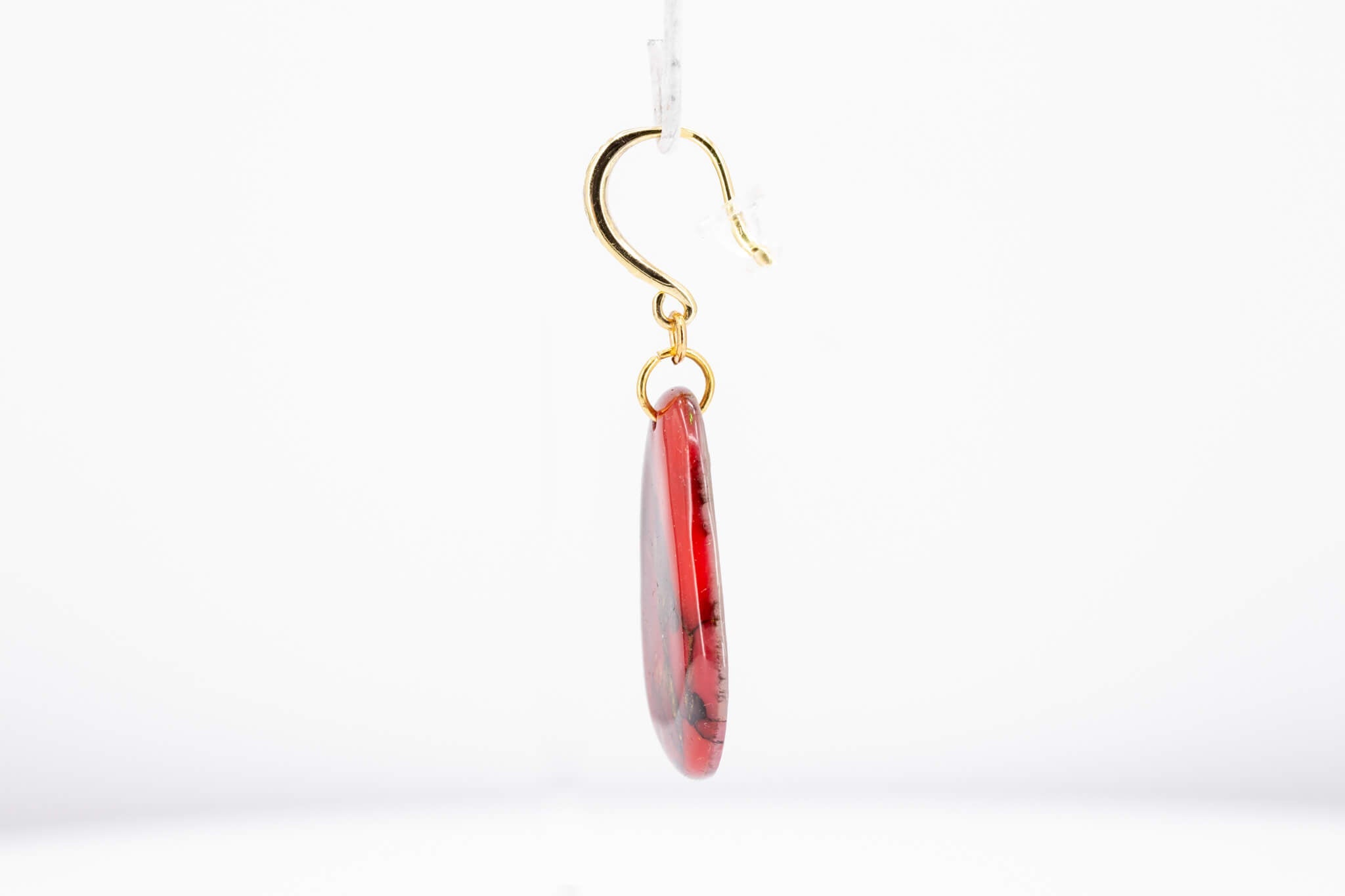 Crimson Stone Pebble Earrings - Pearl Moon Creations