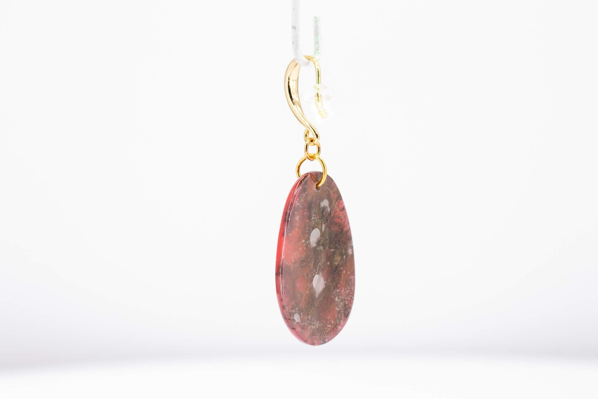 Crimson Stone Pebble Earrings - Pearl Moon Creations