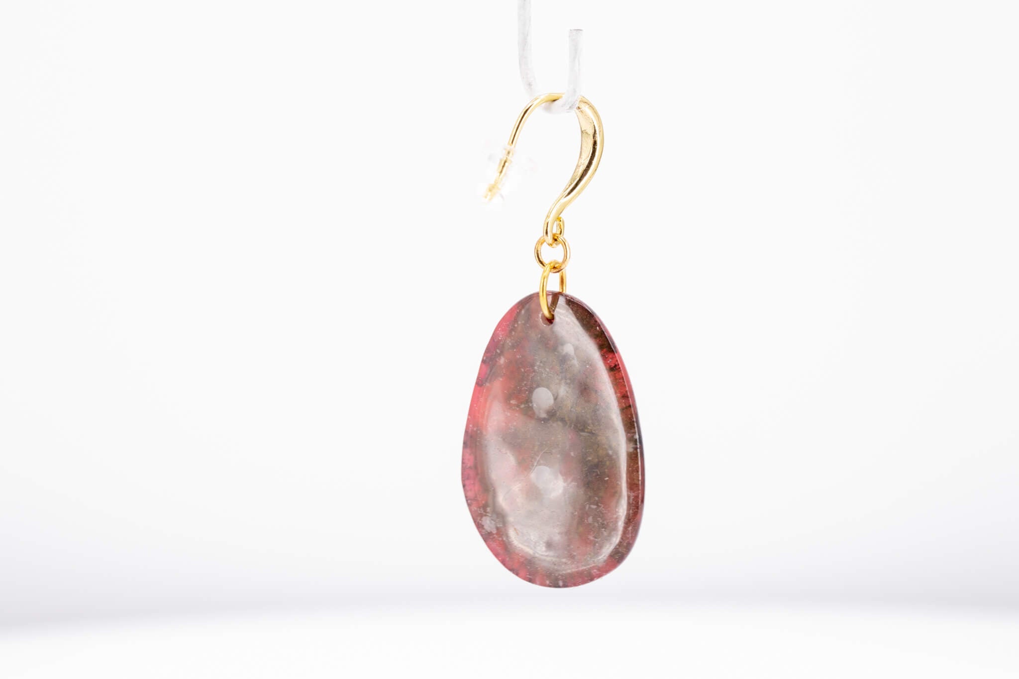 Crimson Stone Pebble Earrings - Pearl Moon Creations