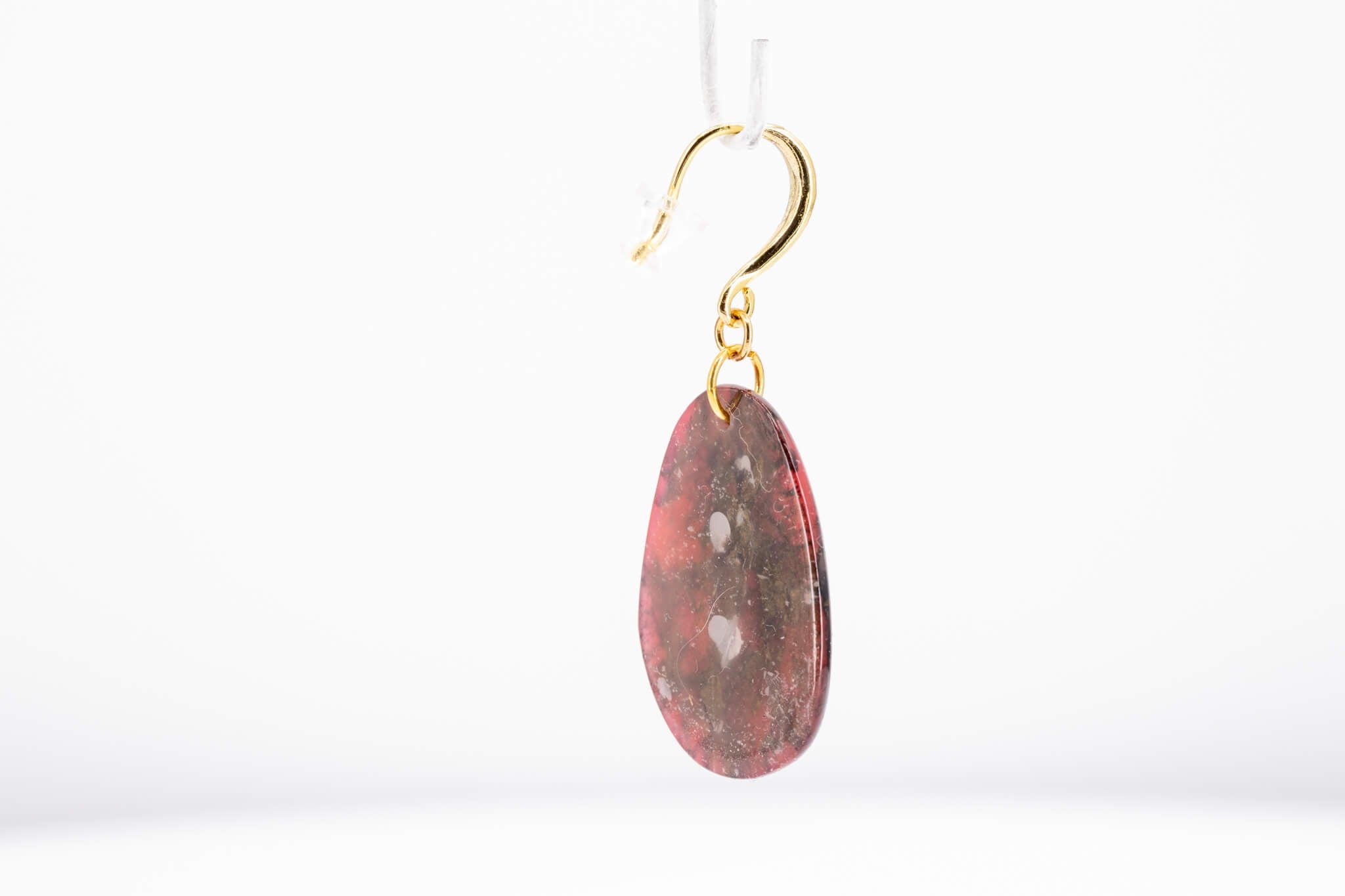 Crimson Stone Pebble Earrings - Pearl Moon Creations