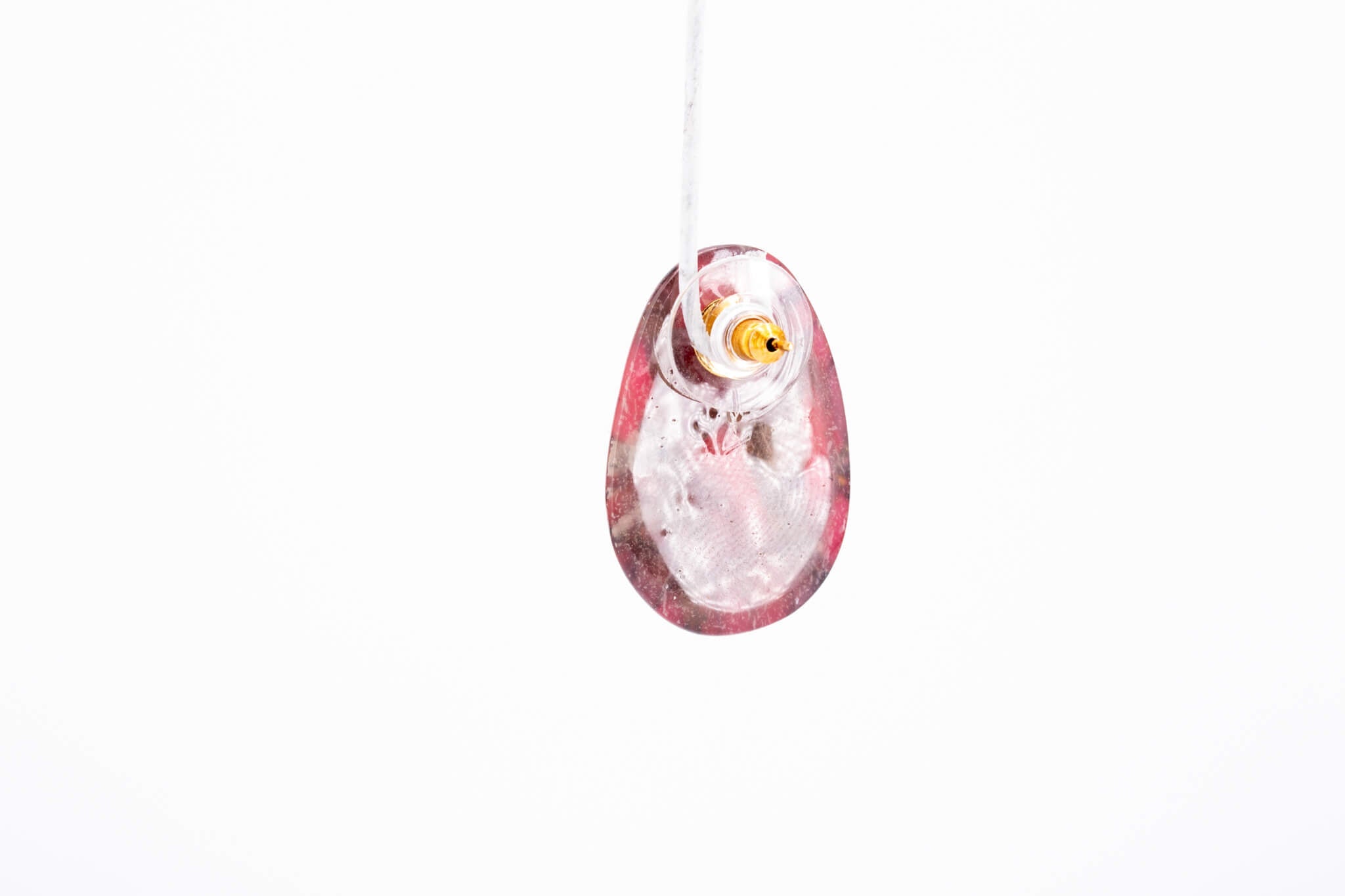 Crimson Stone Pebble Post Earrings - Pearl Moon Creations