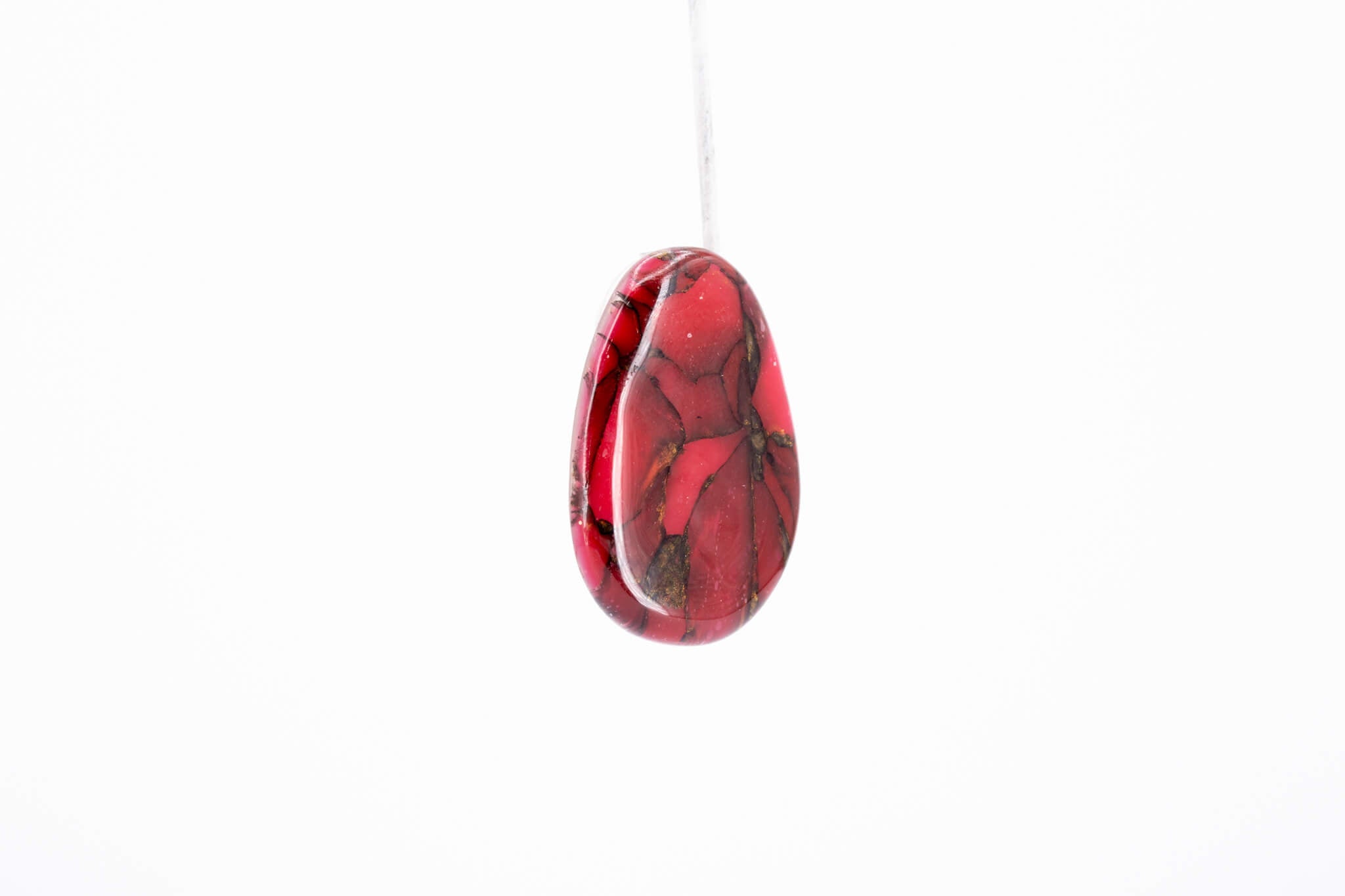 Crimson Stone Pebble Post Earrings - Pearl Moon Creations