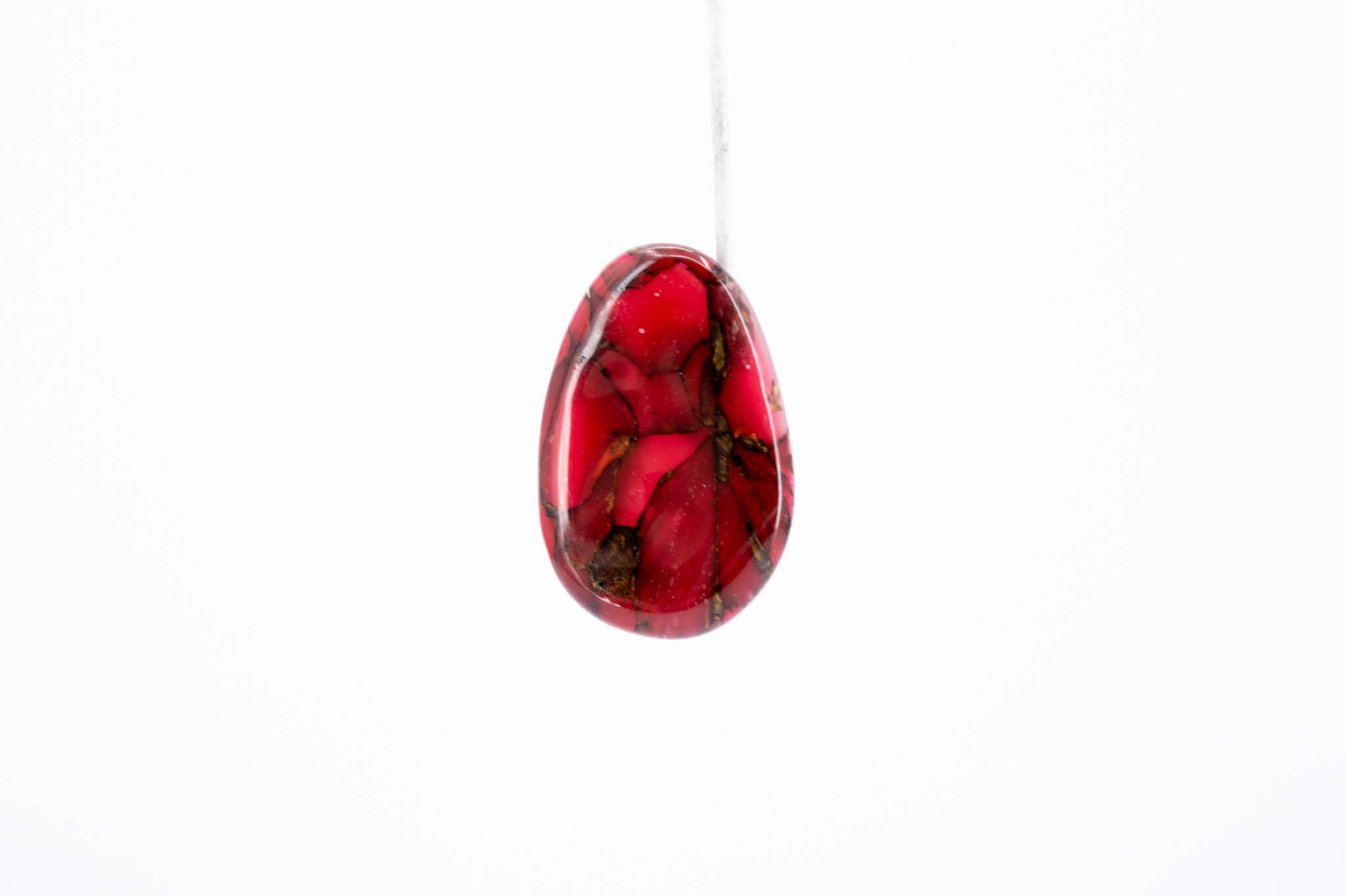 Crimson Stone Pebble Post Earrings - Pearl Moon Creations