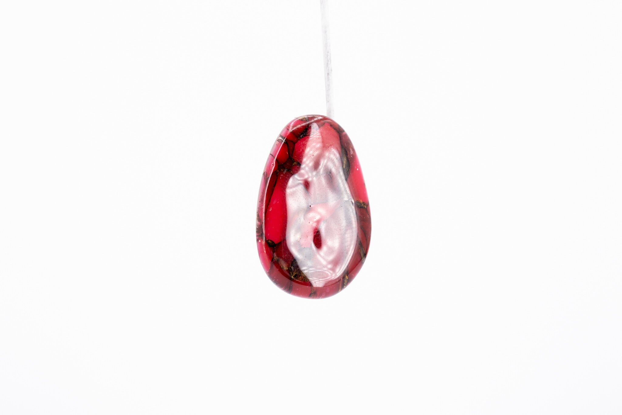 Crimson Stone Pebble Post Earrings - Pearl Moon Creations
