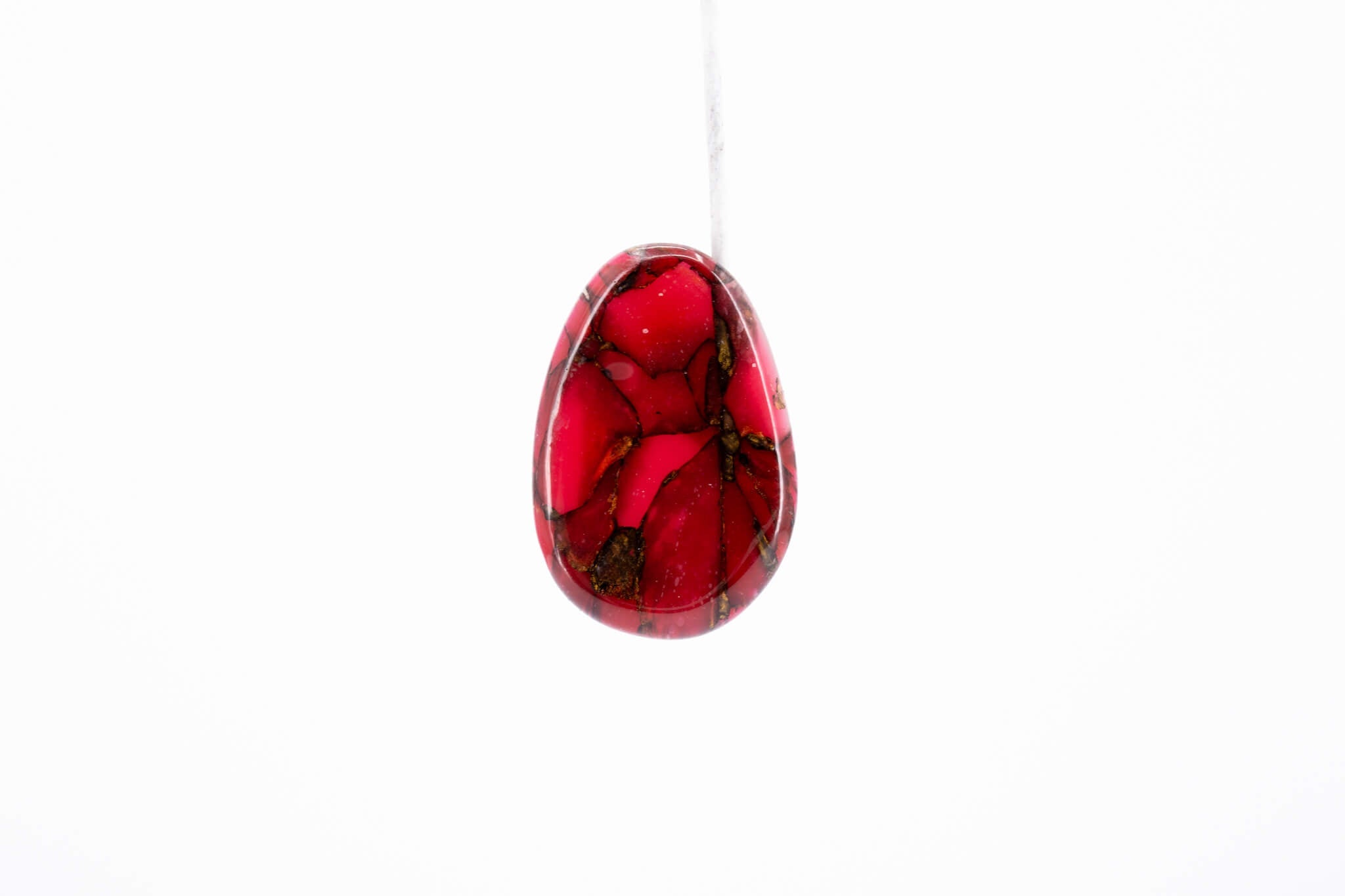 Crimson Stone Pebble Post Earrings - Pearl Moon Creations