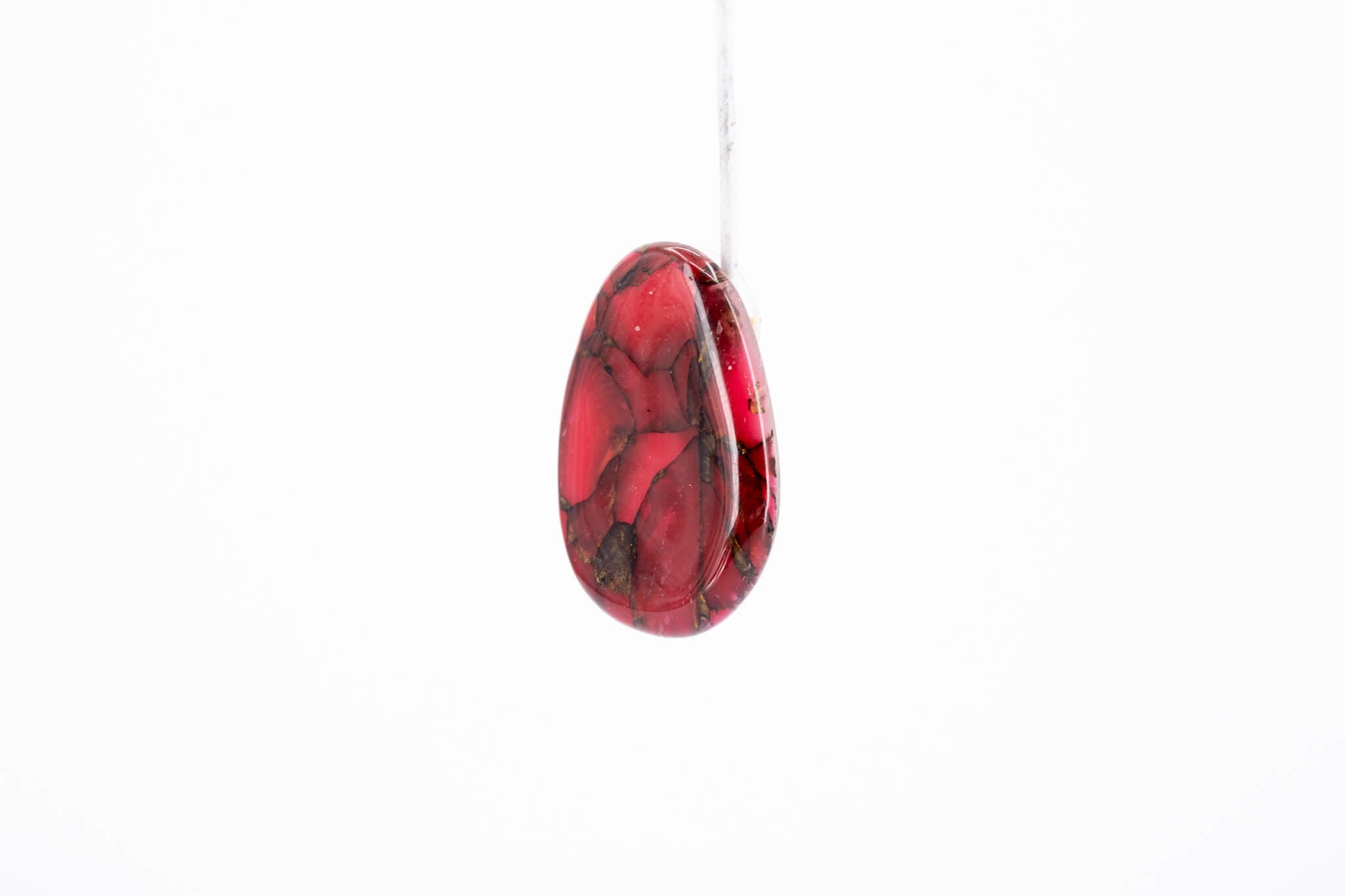 Crimson Stone Pebble Post Earrings - Pearl Moon Creations