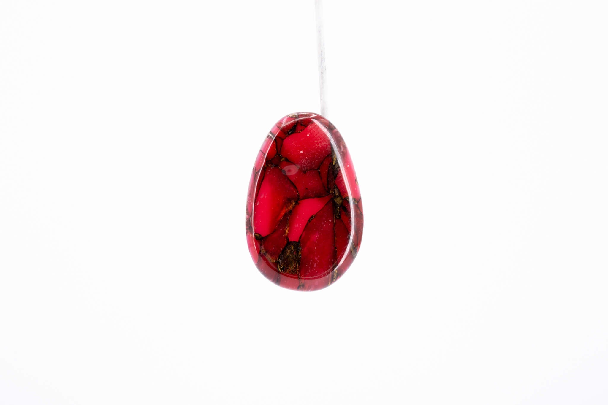 Crimson Stone Pebble Post Earrings - Pearl Moon Creations